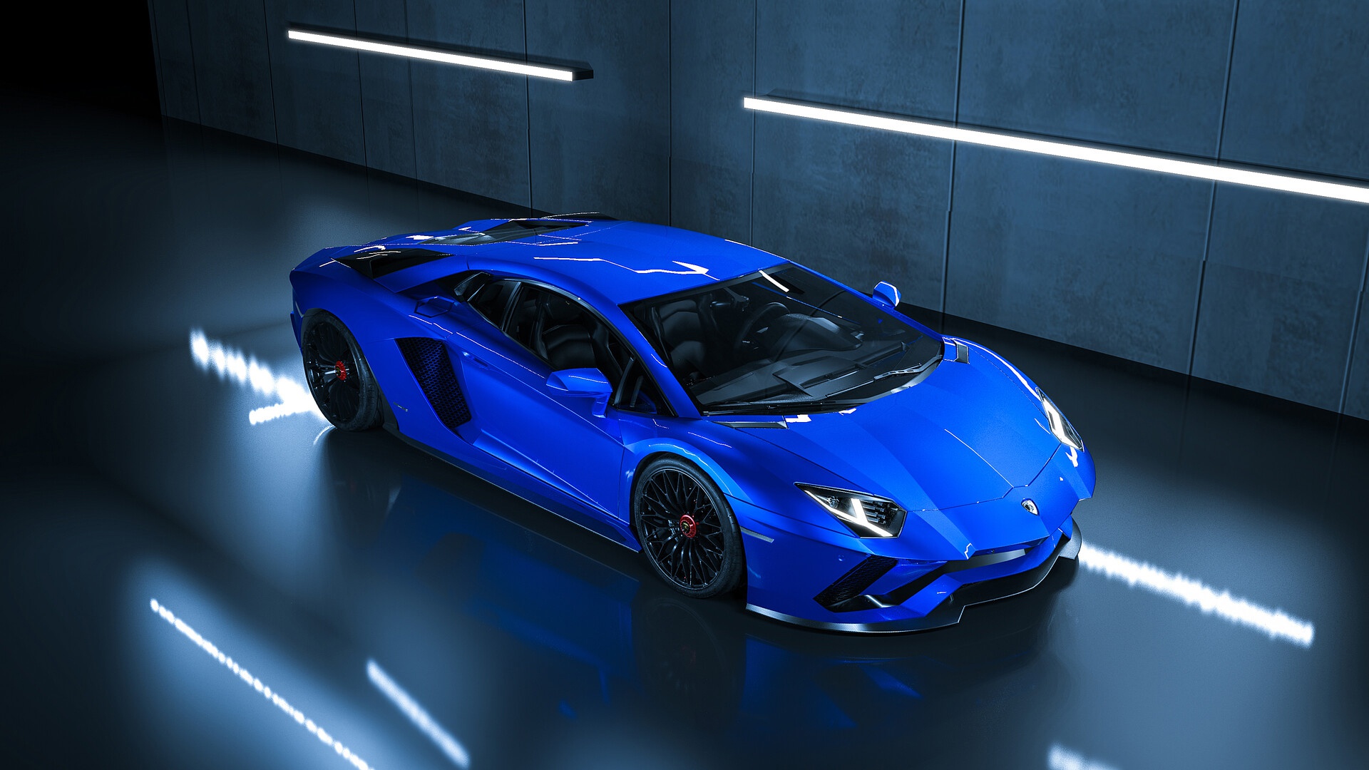 Vehicle Car Supercars Lamborghini Blue Cars Lamborghini Aventador LP750 4 SV 1920x1080