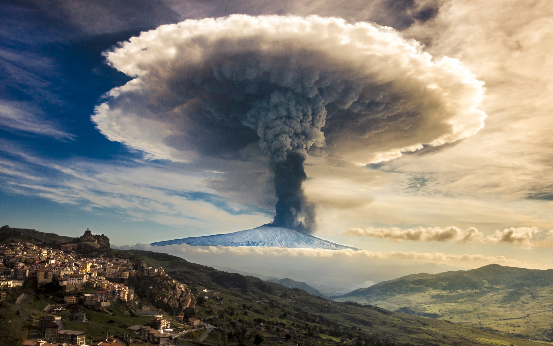 Volcano Eruptions Nature Landscape Mountains Mushroom Clouds Clouds 1920x1200