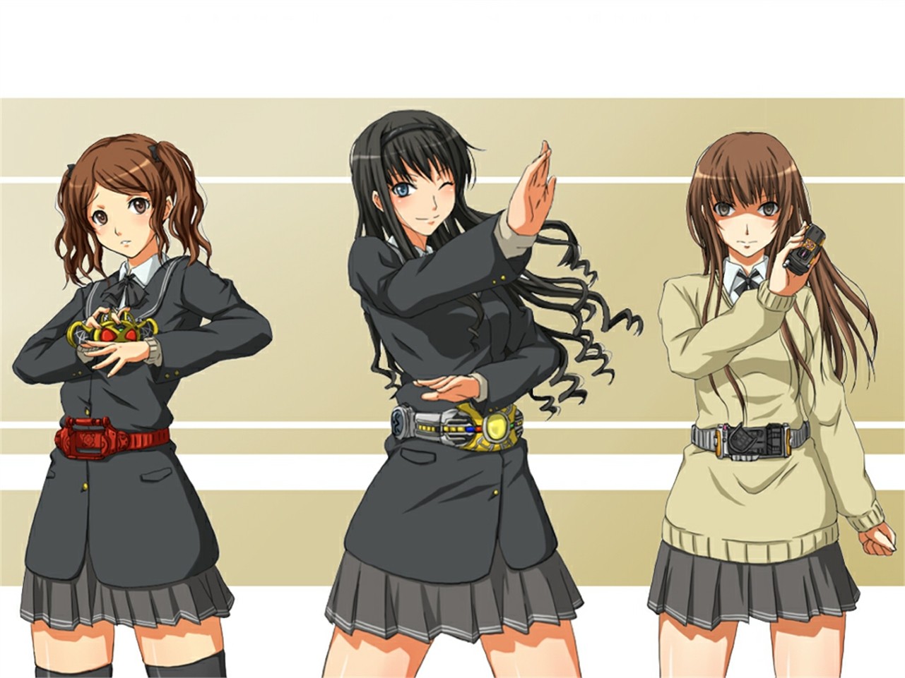 Amagami SS Anime Girls Nakata Sae Morishima Haruka Kamizaki Risa 1281x961