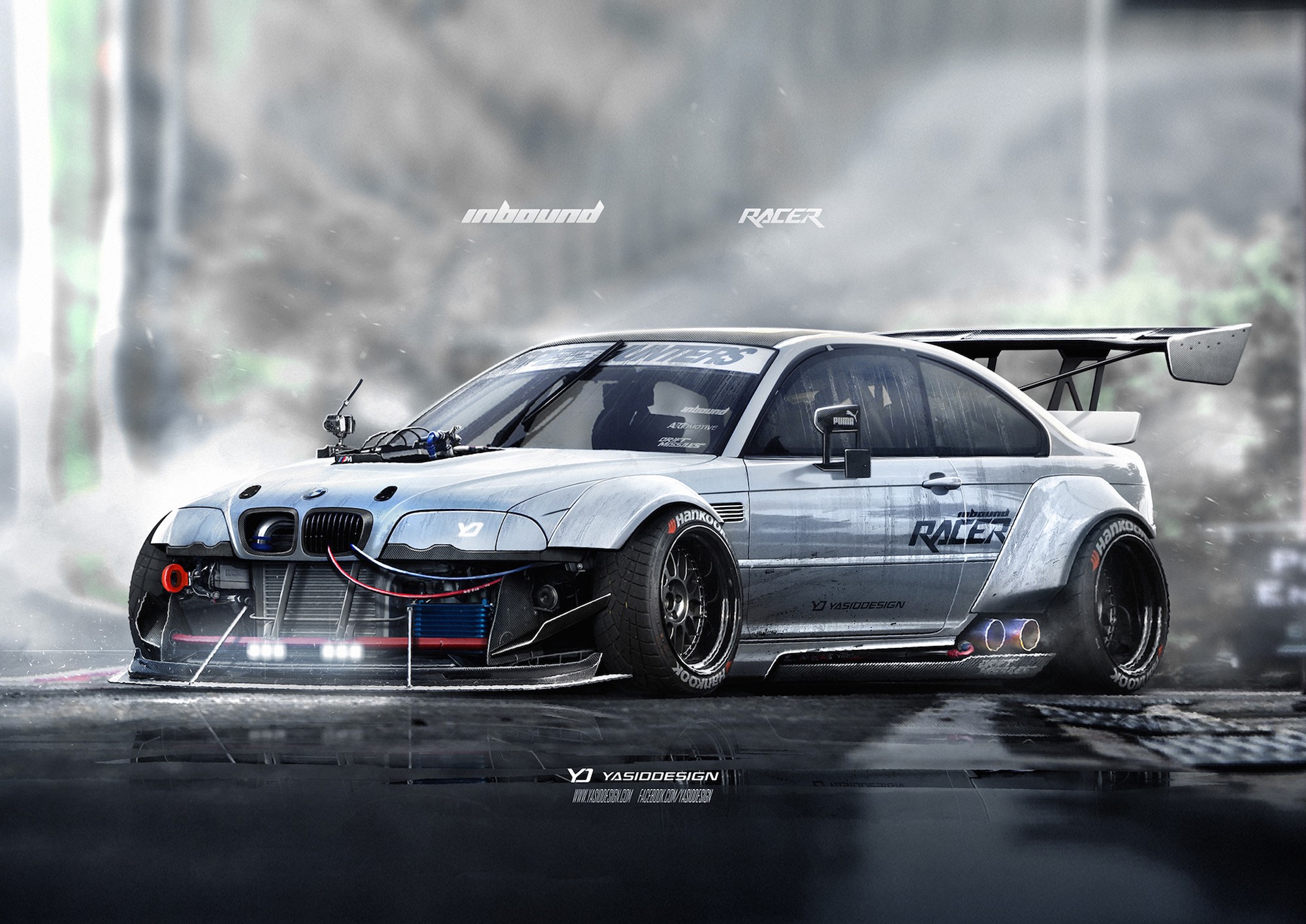 Car YASiDDESiGN Render Artwork BMW BMW M3 E46 BMW E46 Race Cars BMW 3 Series 2000x1416