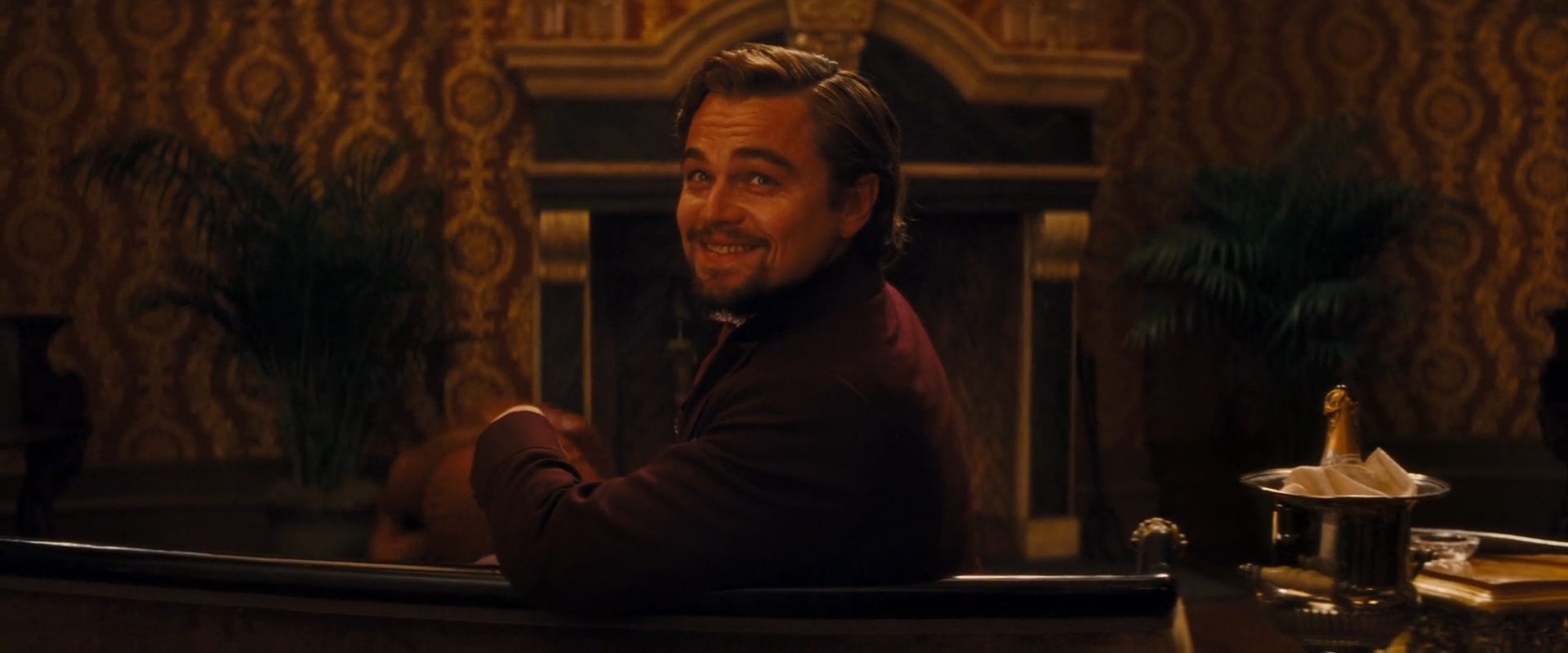 Django Unchained Leonardo DiCaprio Movies Men Smiling 1920x800