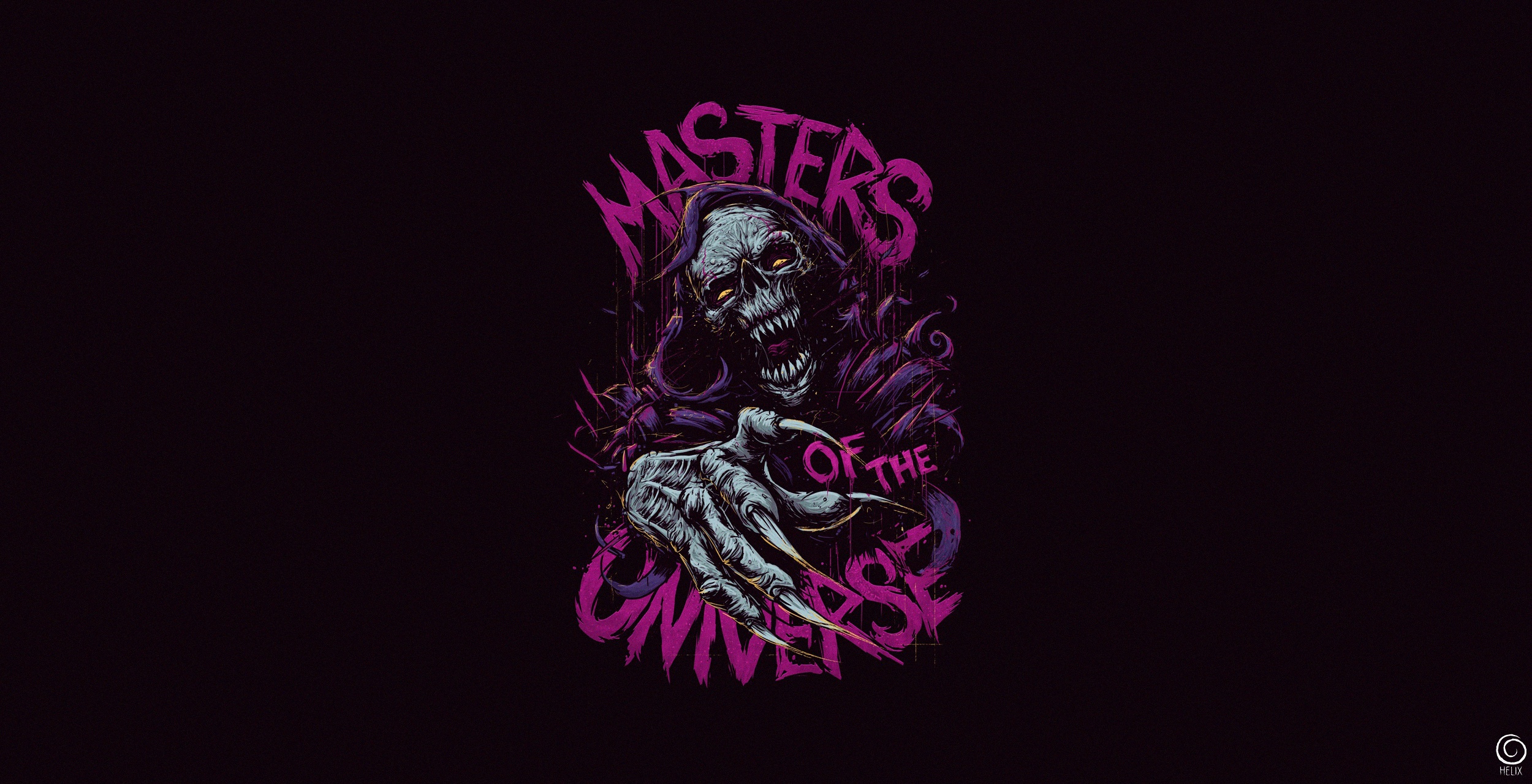 Masters Of The Universe Artwork Skeletor Skull Simple Background Creepy Horror 2500x1280