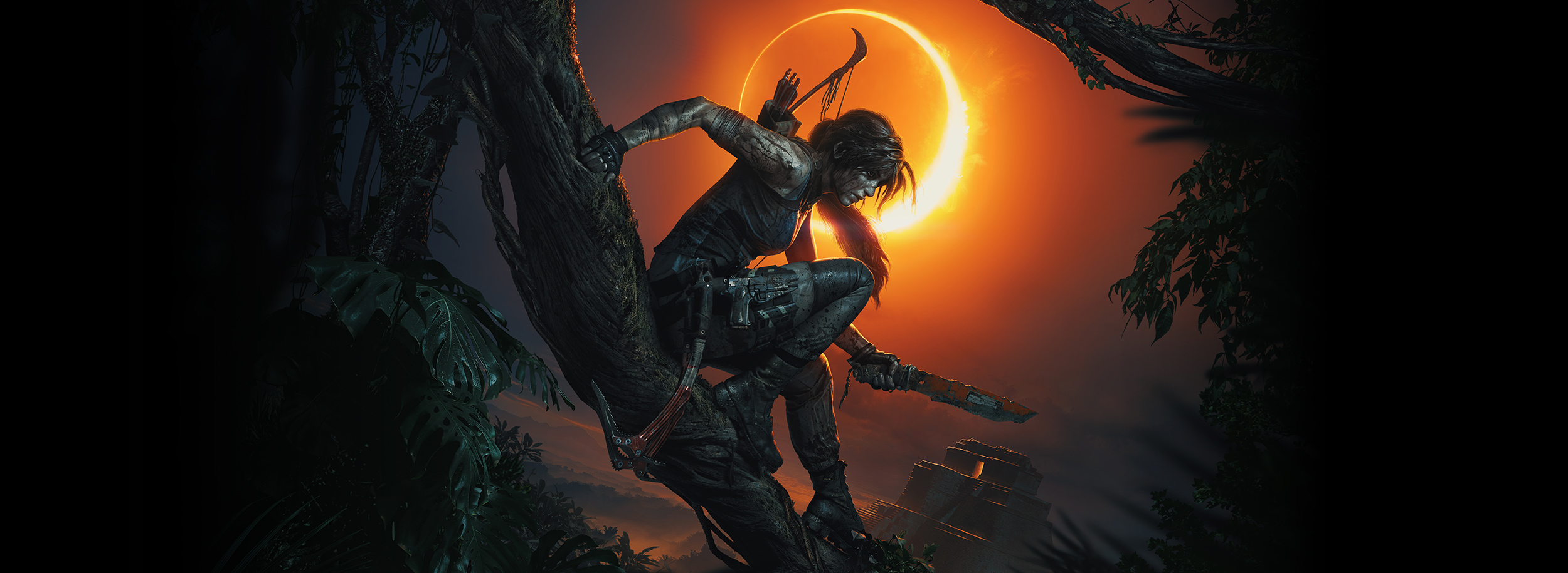 Tomb Raider Lara Croft Jungle Eclipse Shadow Of The Tomb Raider Concept Art Knife Bow Gun Ice Axe 2500x915