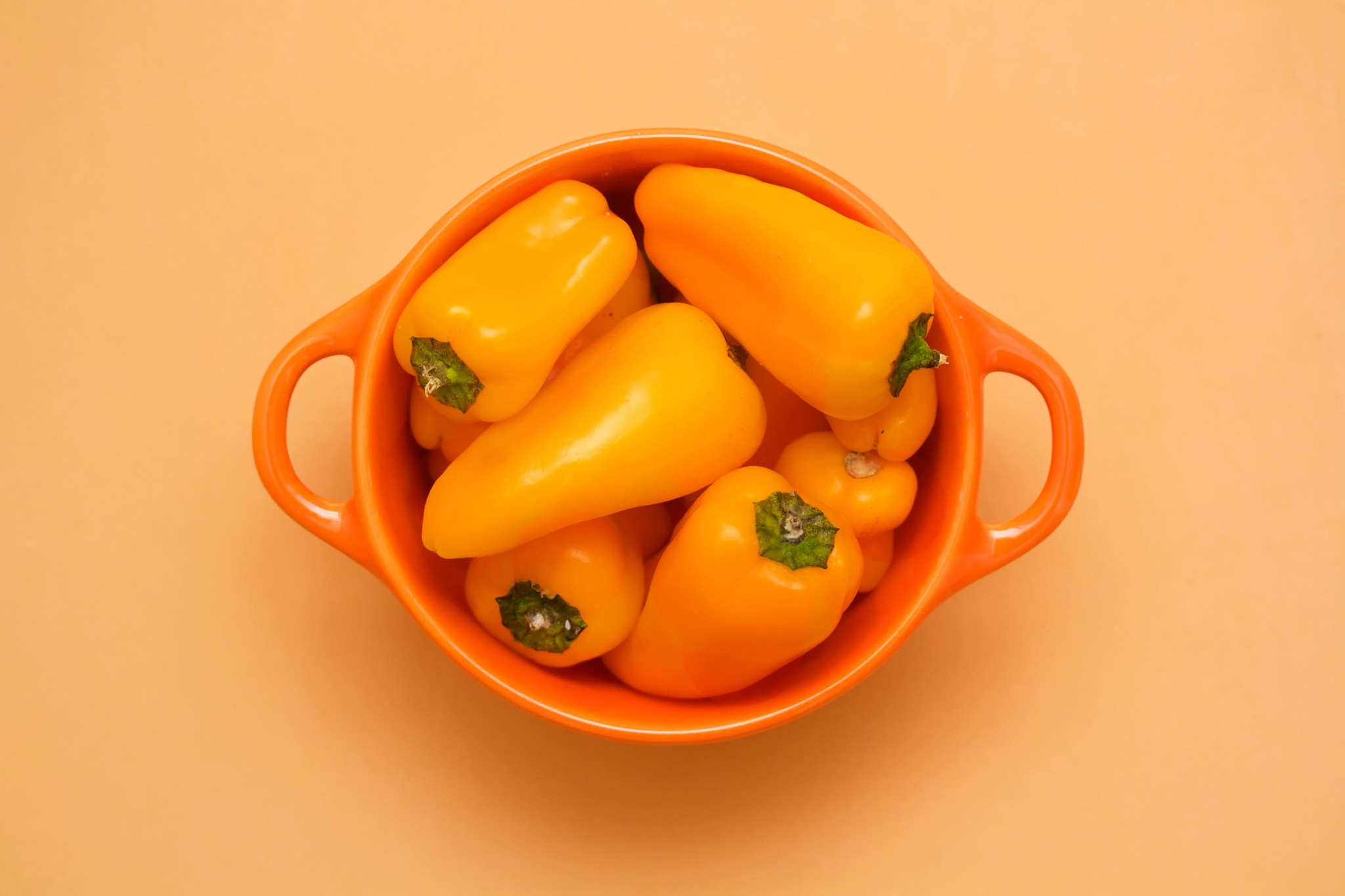 Food Vegetables Yellow Orange Minimalism Simple Background Peppers 2048x1365