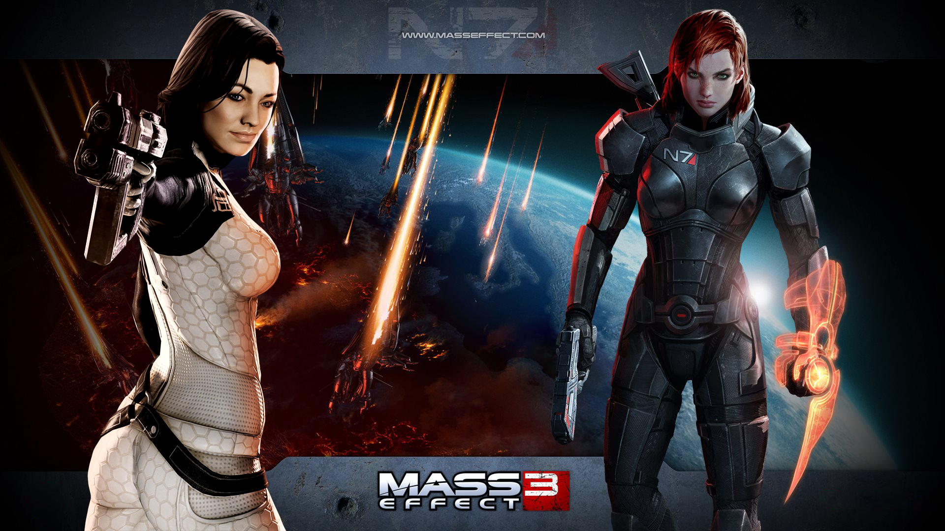 Mass Effect 3 Video Games Miranda Lawson Jane Shepard Commander Shepard 1920x1080