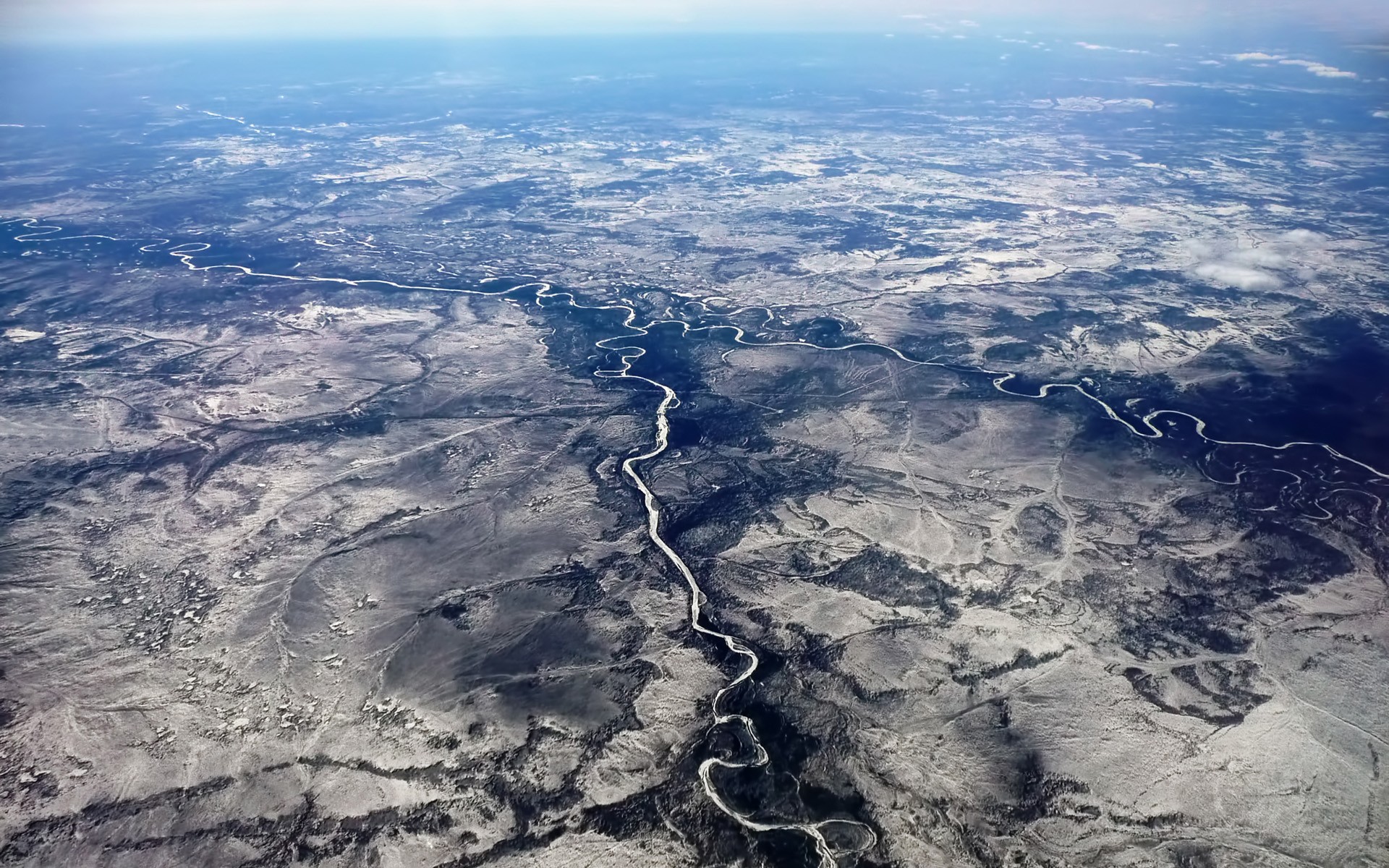 Siberia Russia River Aerial View Landscape 1920x1200