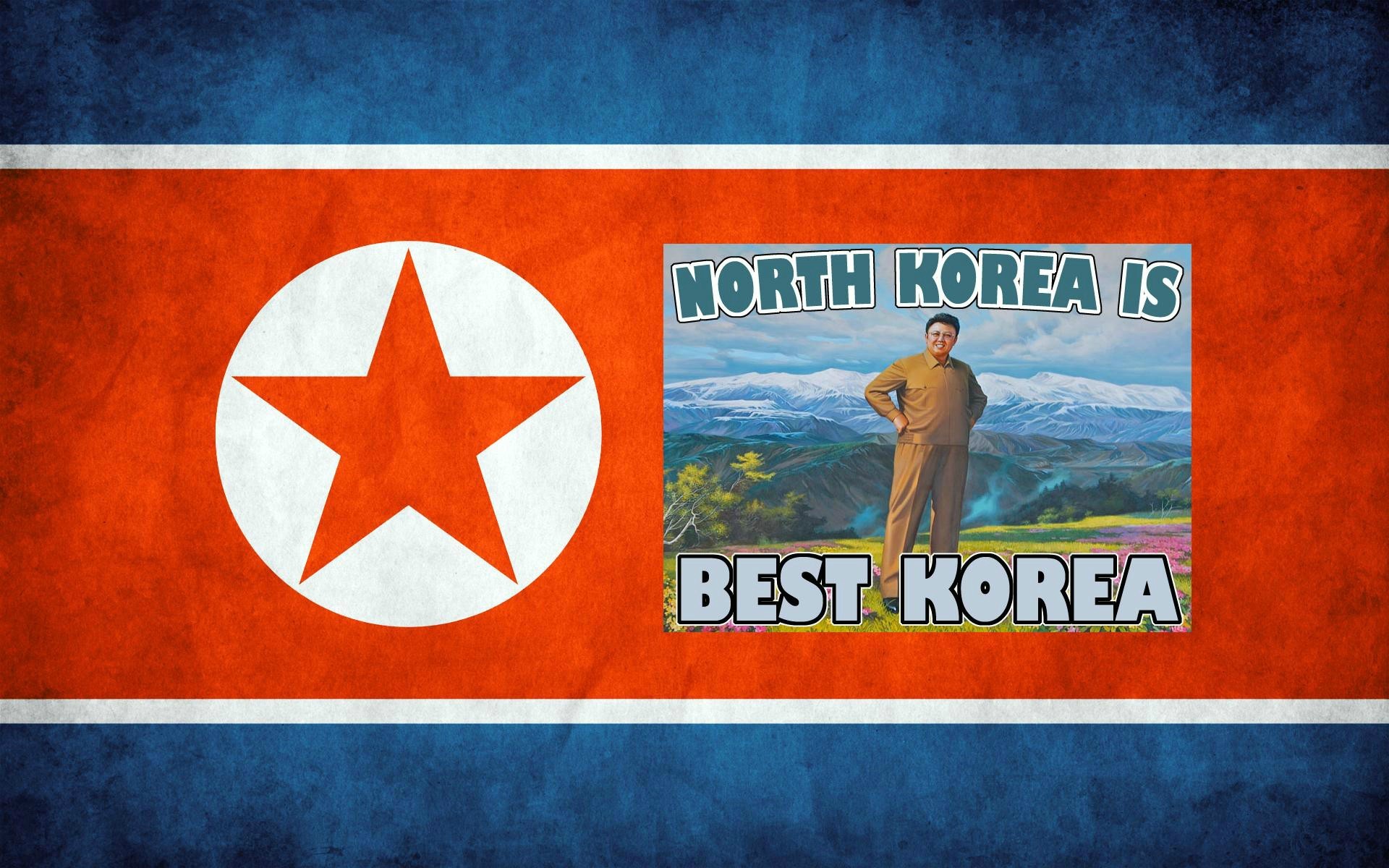 North Korea Flag Stars Humor 1920x1200