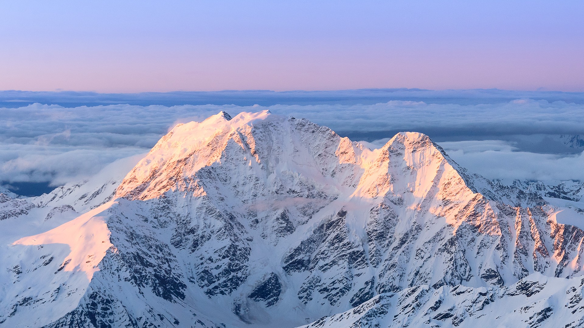Nature Mountains Mount Elbrus Snowy Peak Landscape 1920x1080