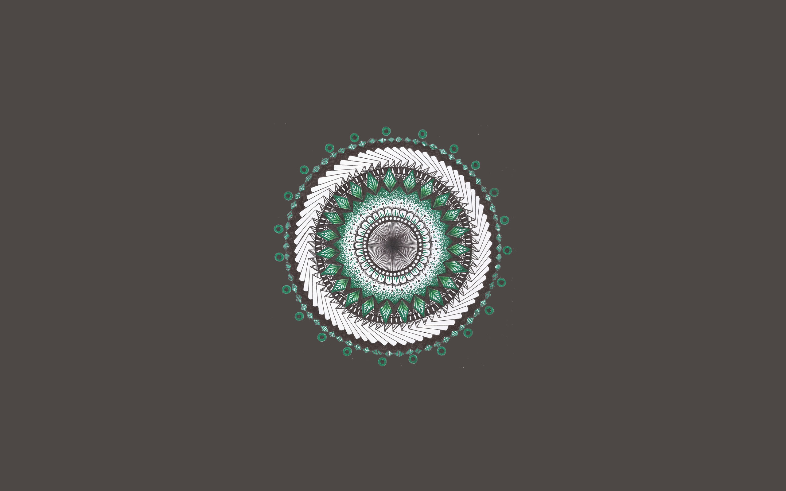 Simple Background Mandala Artwork Traditional Art Ink Drawing Simple Colors Album 2560x1600