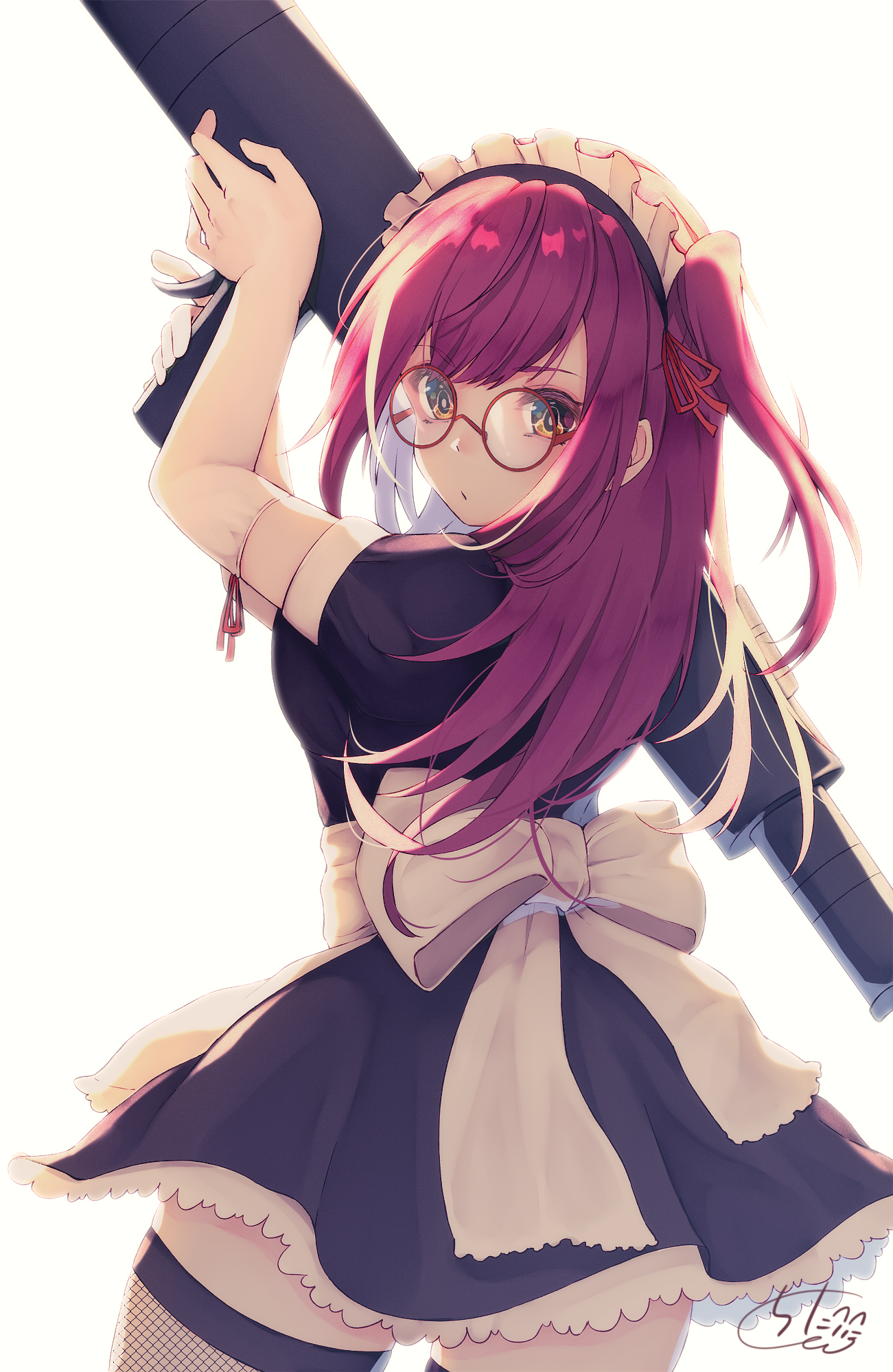 Anime Girls Original Characters Purple Hair Long Hair Looking At Viewer Women With Glasses Dress Mai 1301x2000