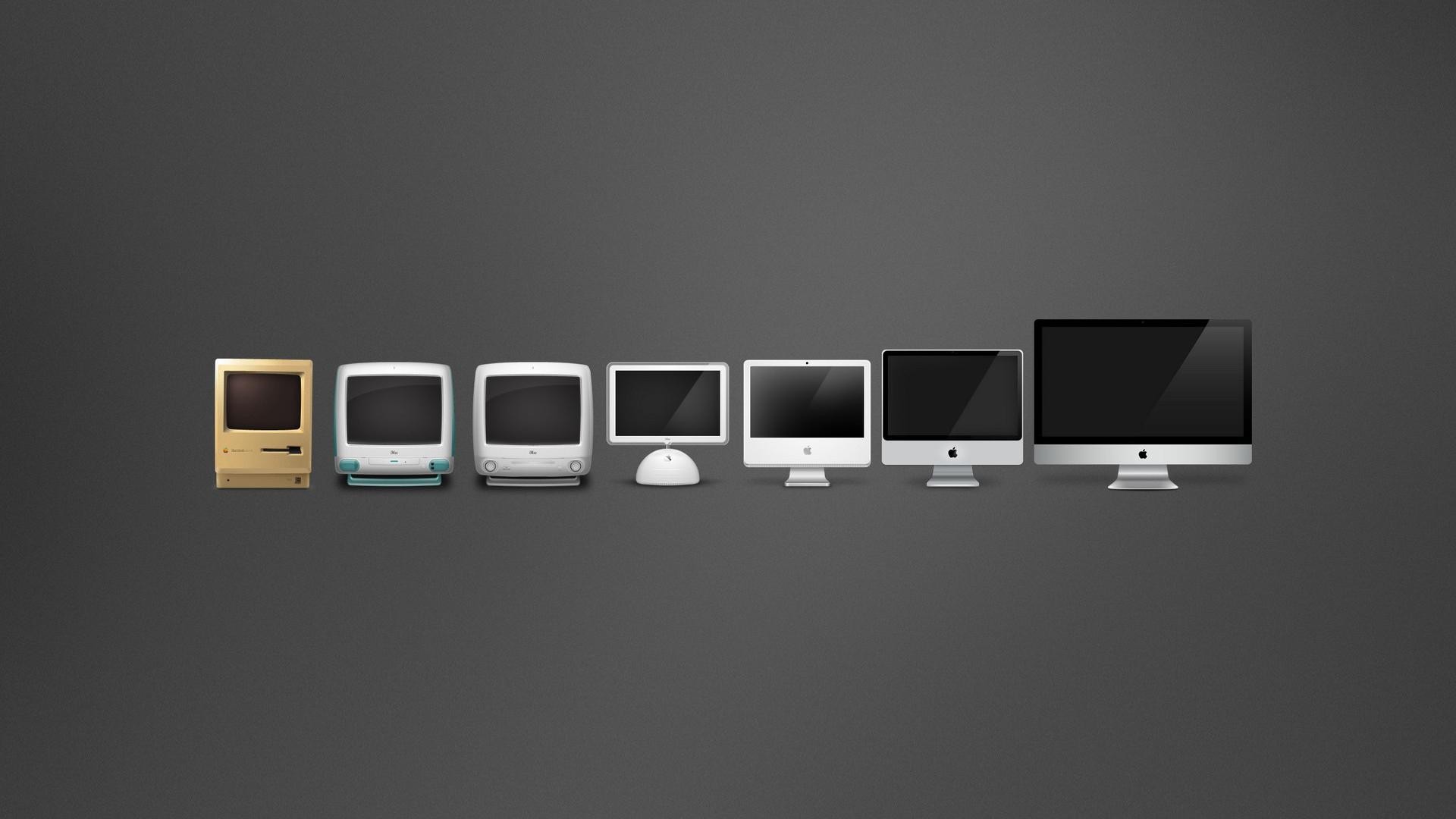 Apple Inc Computer Evolution Gray Background Minimalism Imac 1920x1080
