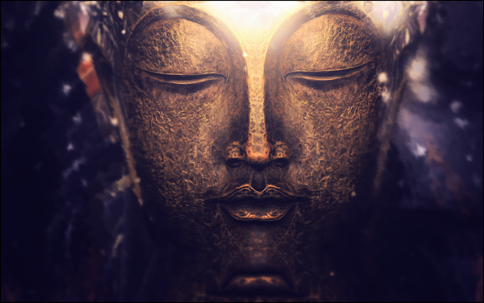 Buddha Meditation Spiritual Buddhism Buddha Bokeh Lights Purple Gold Macro Photography Depth Of Fiel 1680x1050