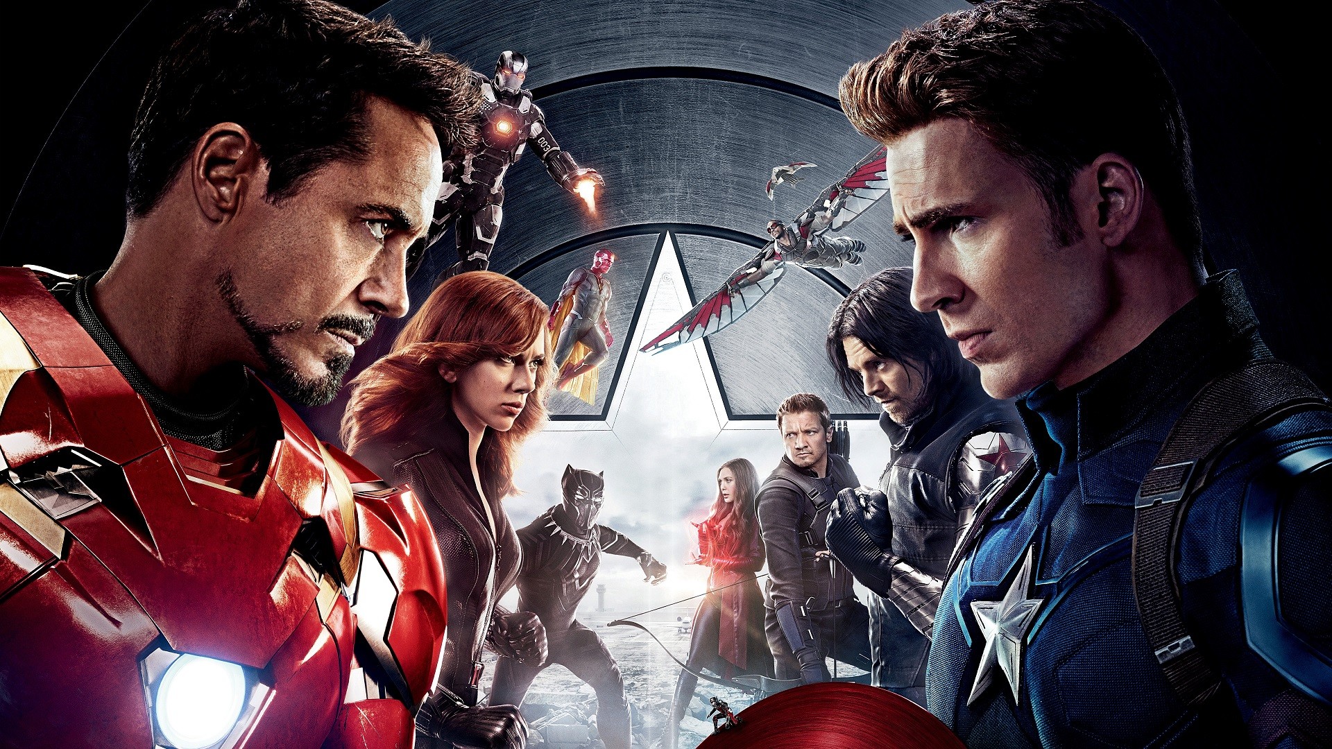 Captain America Civil War Movies Iron Man Captain America Black Widow War Machine Hawkeye Scarlet Wi 1920x1080