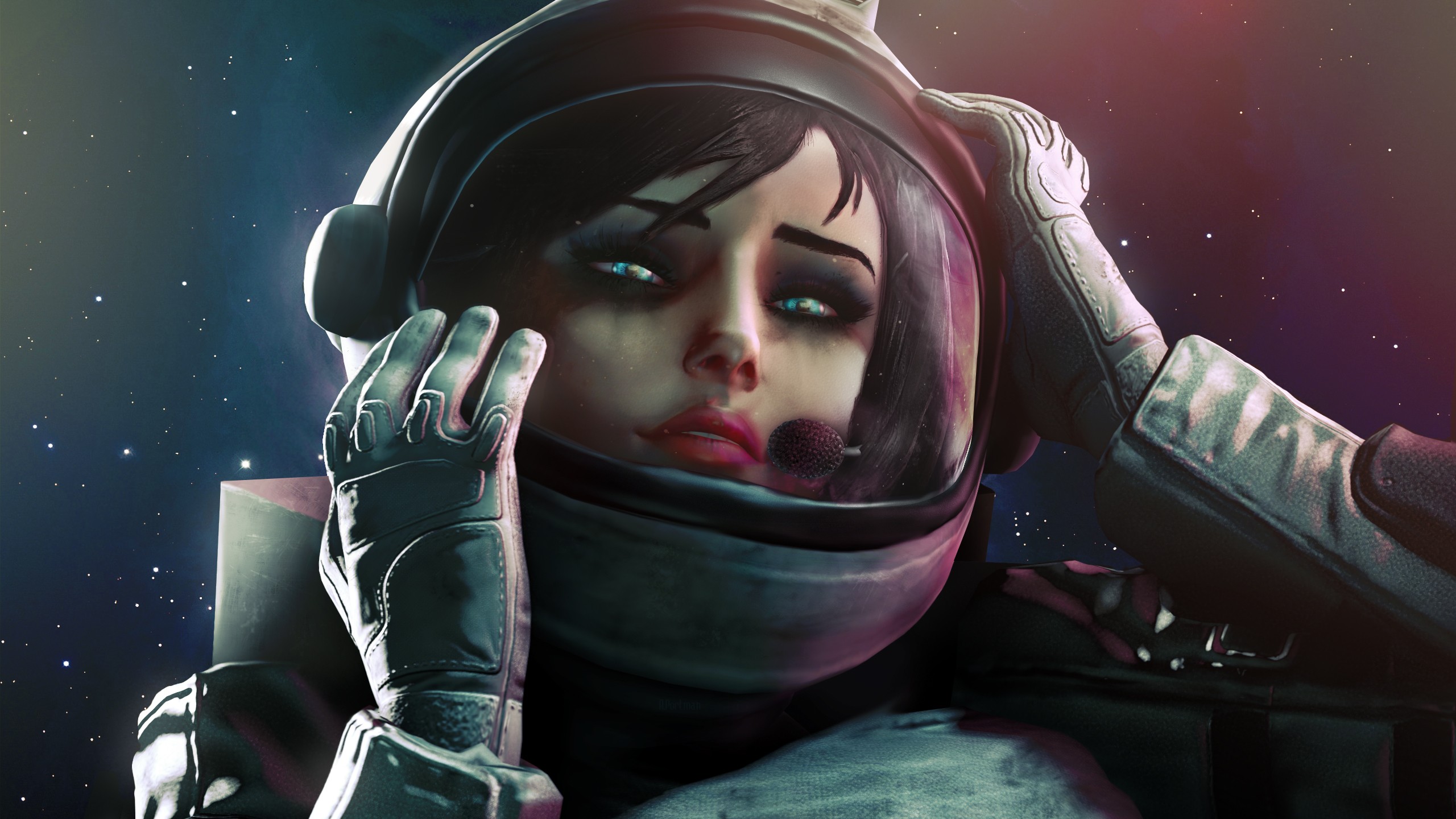 Astronaut Artwork Elizabeth BioShock BioShock The Astronauts BioShock Infinite 2560x1440