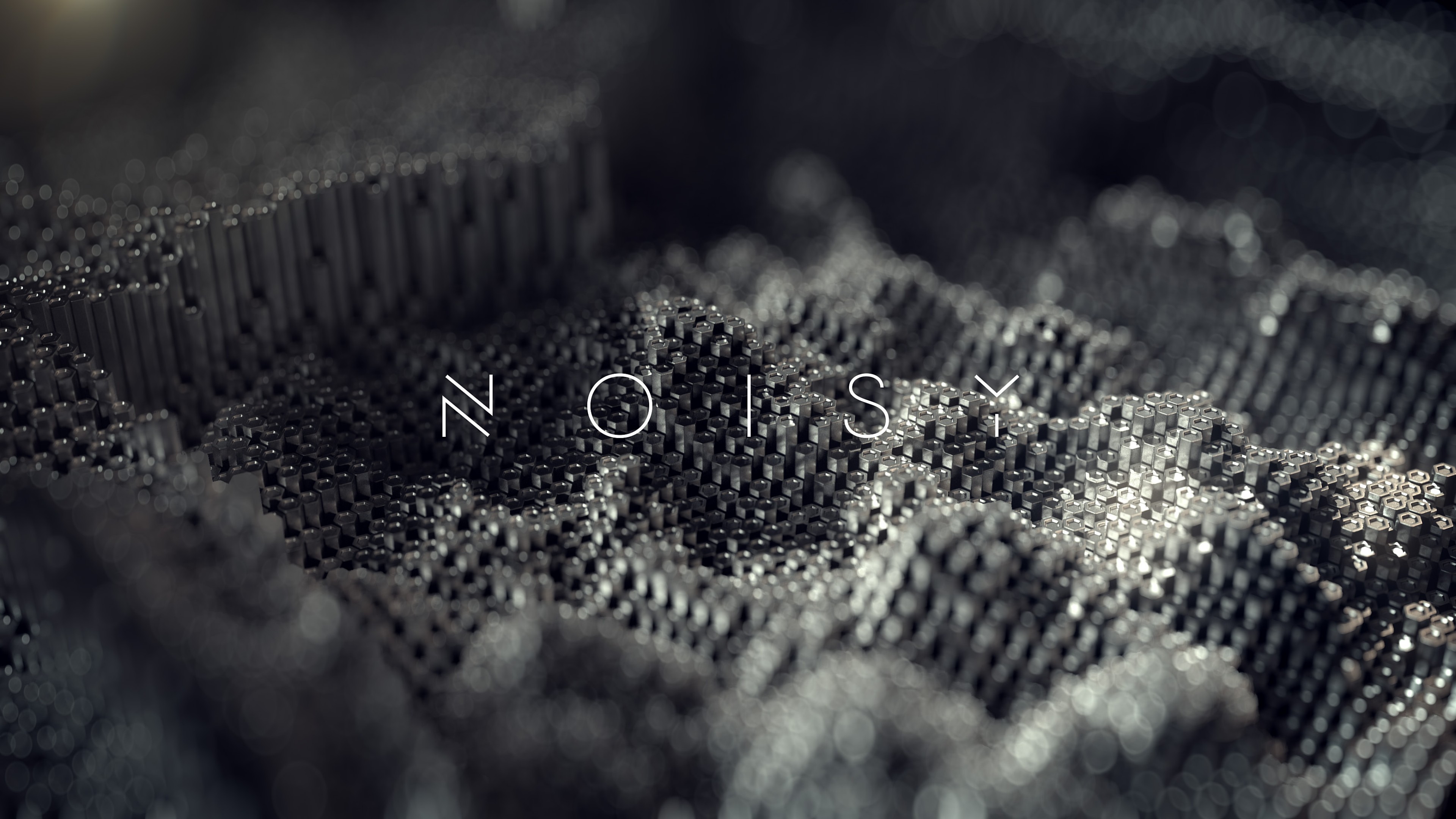 Noisy Abstract Waves Texture Typography Render Digital Art 3840x2160