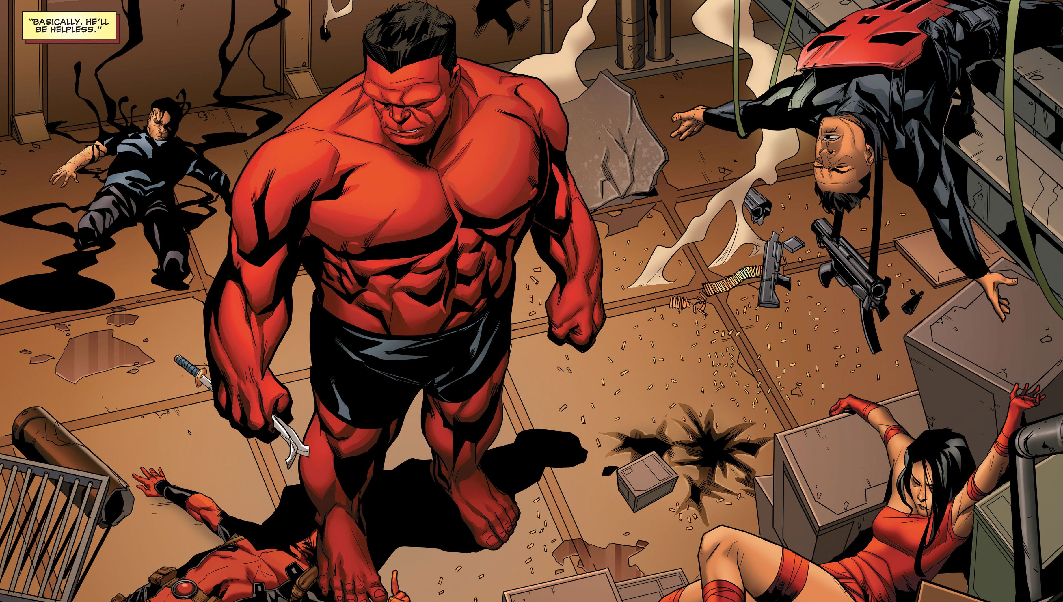 Red Hulk Elektra Marvel Comics Punisher Deadpool Agent Venom 3681x2085