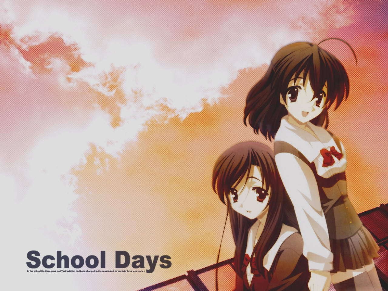 School Days Katsura Kotonoha Saionji Sekai Anime Girls Wallpaper Resolution1280x960 Id 