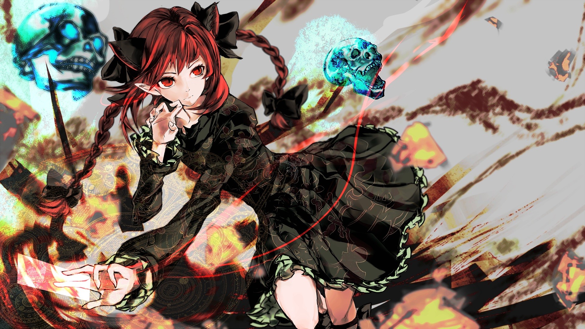 Anime Touhou Kaenbyou Rin Anime Girls 1920x1080