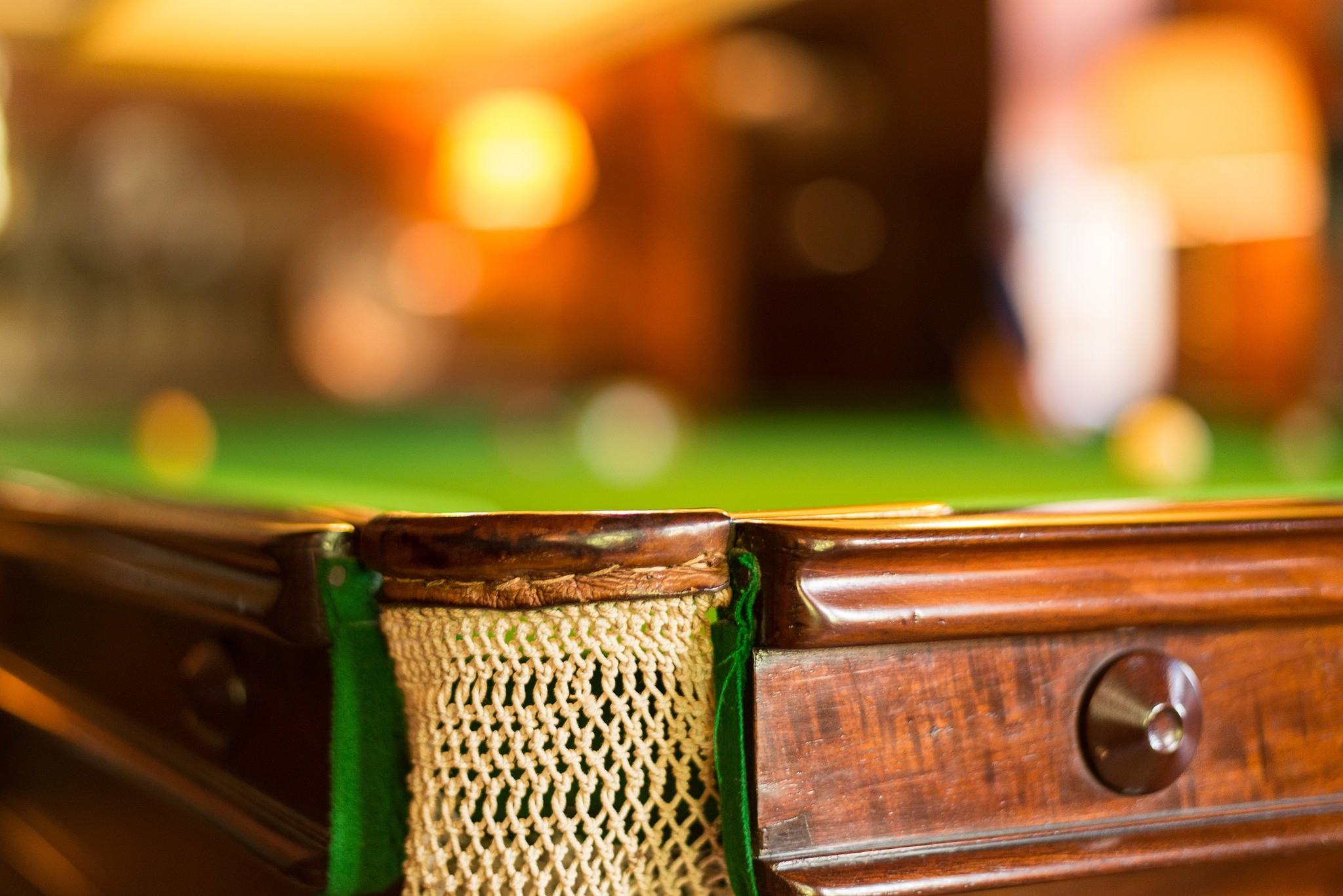 Bokeh Blurred Depth Of Field Sports Snooker Table Wood Pool Table Baskets Ball Indoors Cloth 2048x1367