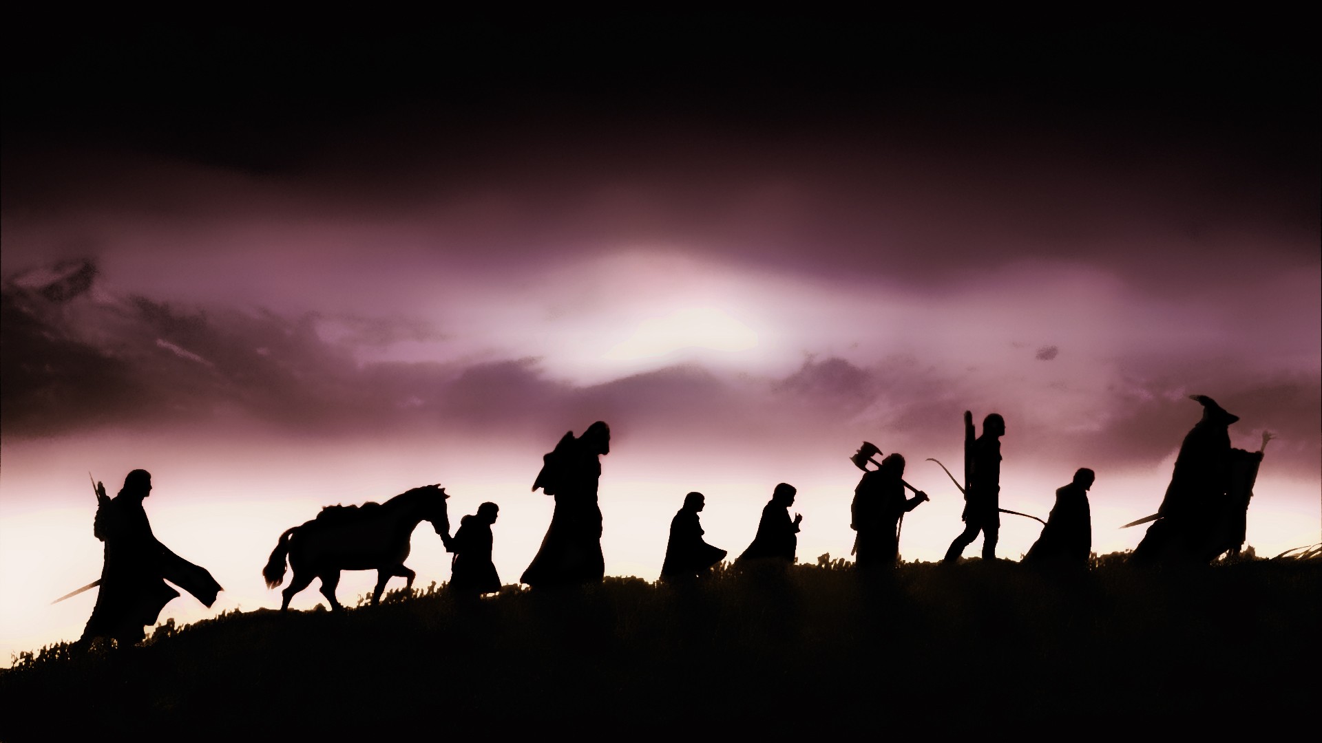 The Lord Of The Rings Silhouette The Lord Of The Rings The Fellowship Of The Ring Movies 1920x1080