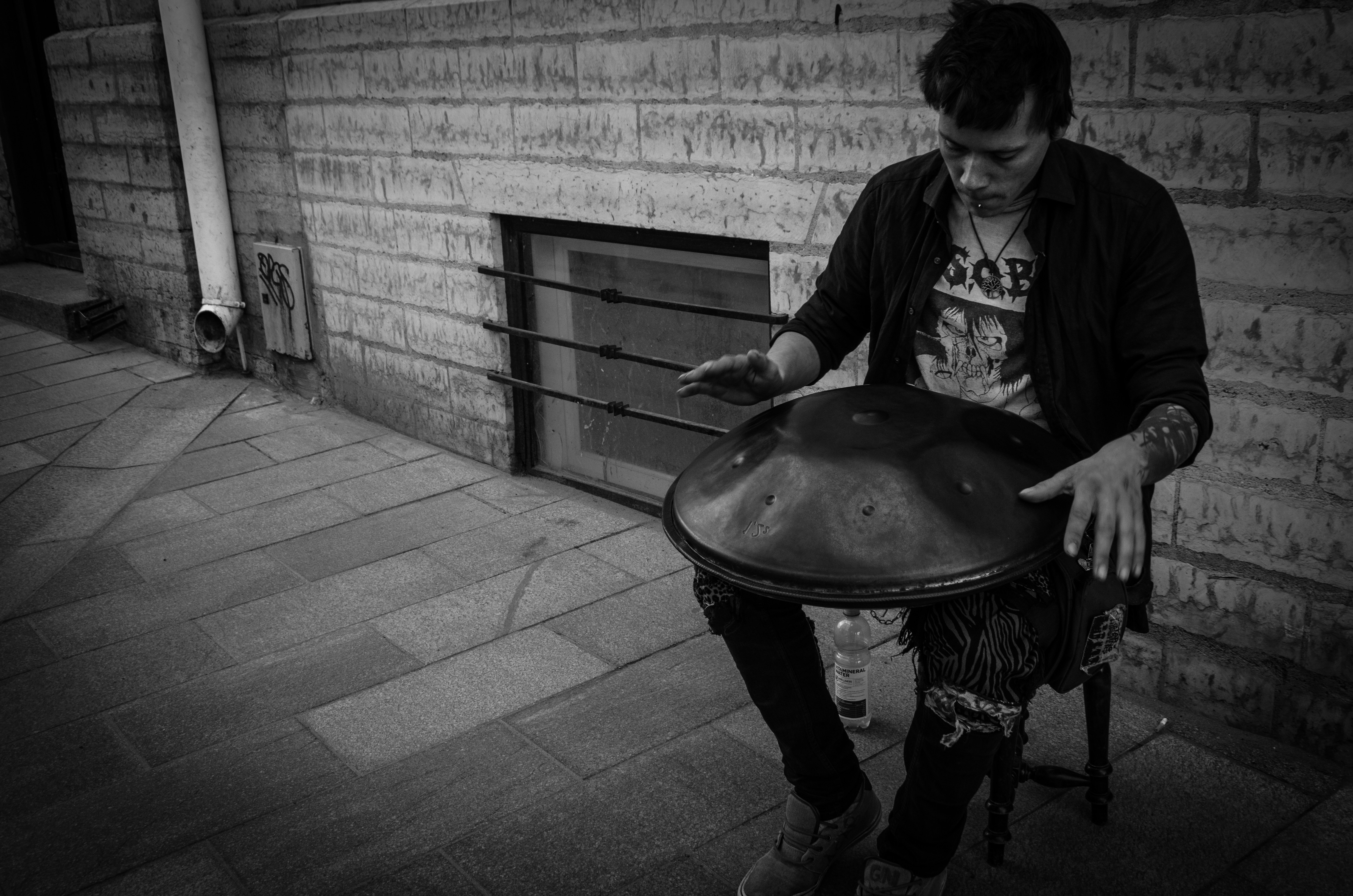 Musician Men Street Music Monochrome Bottles 4928x3264