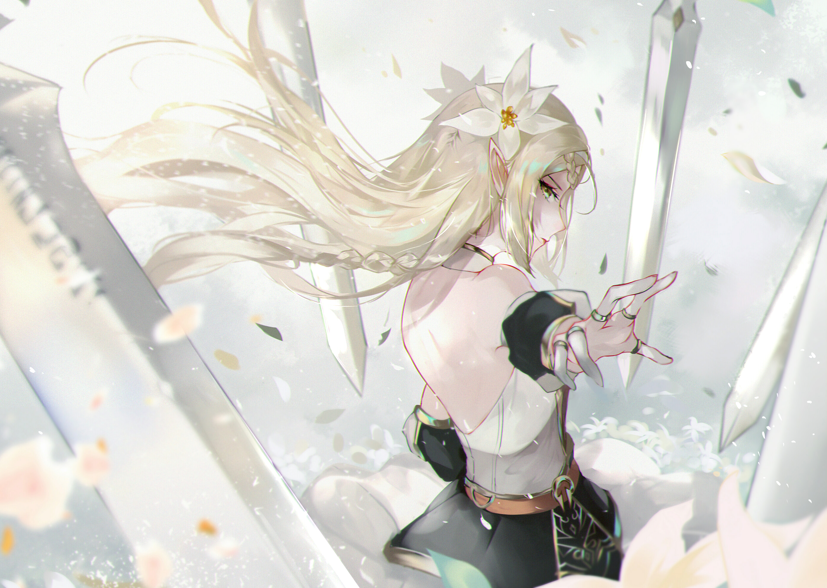 Epic Seven Anime Girls Elves Pointy Ears Women Fantasy Girl Blonde Long Hair Profile Looking At View 2783x1979
