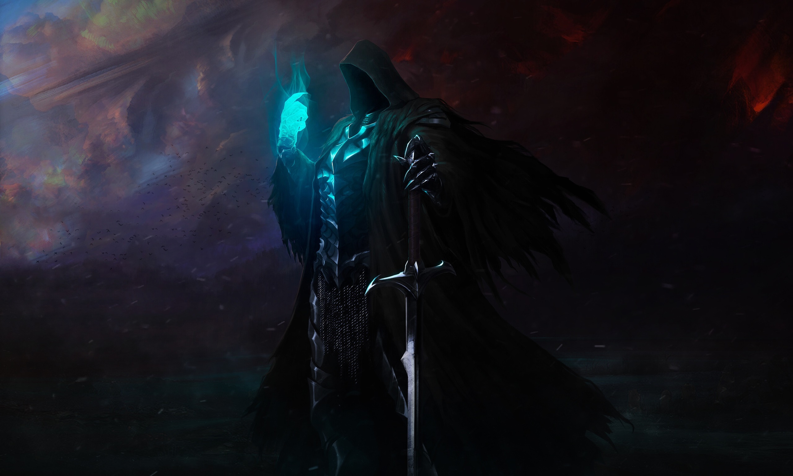 The Lord Of The Rings Nazgul Fantasy Art Dark Cyan 2560x1536