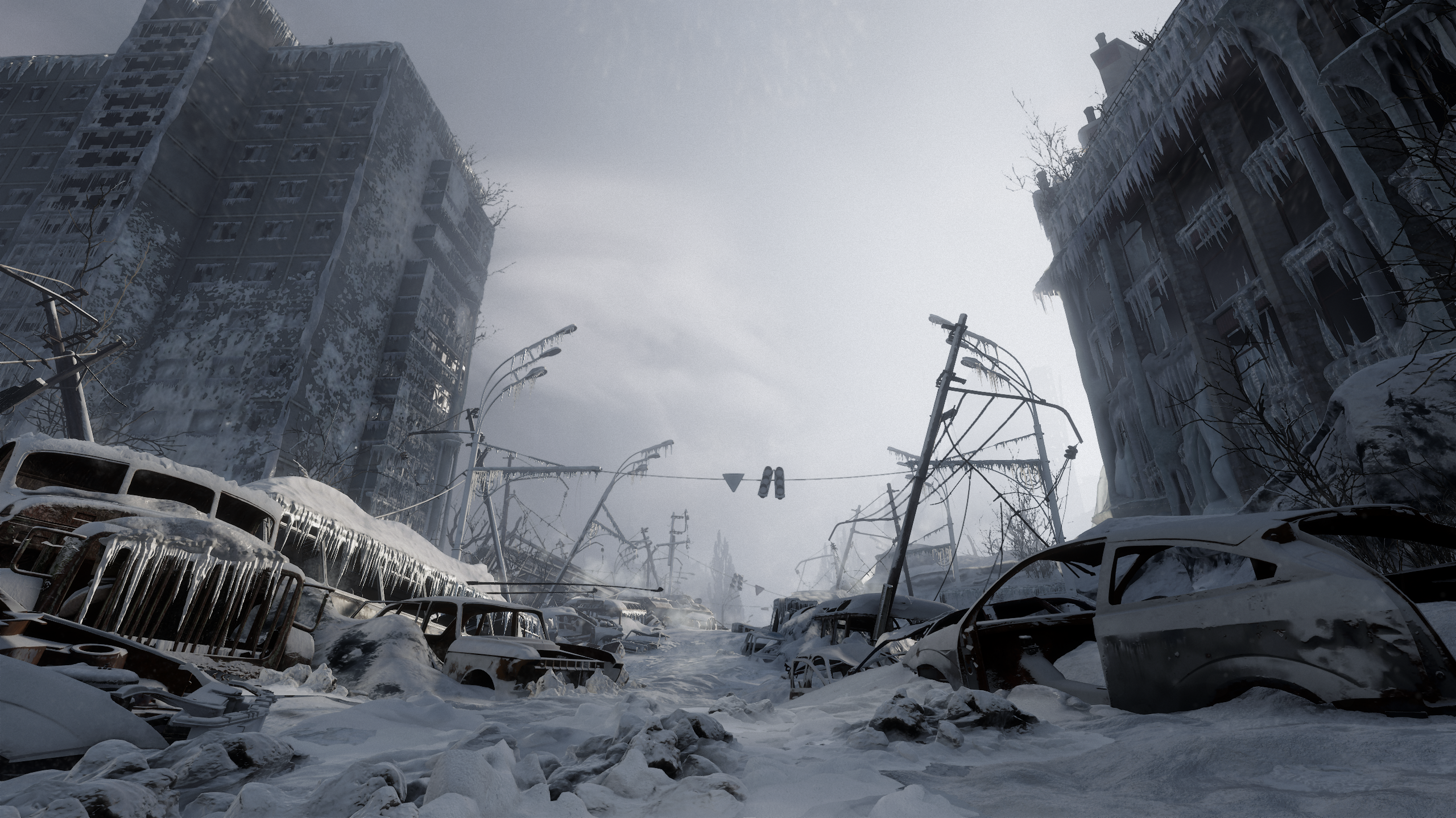 Metro Exodus RTX Snow Video Games Apocalyptic Wreck 2560x1440