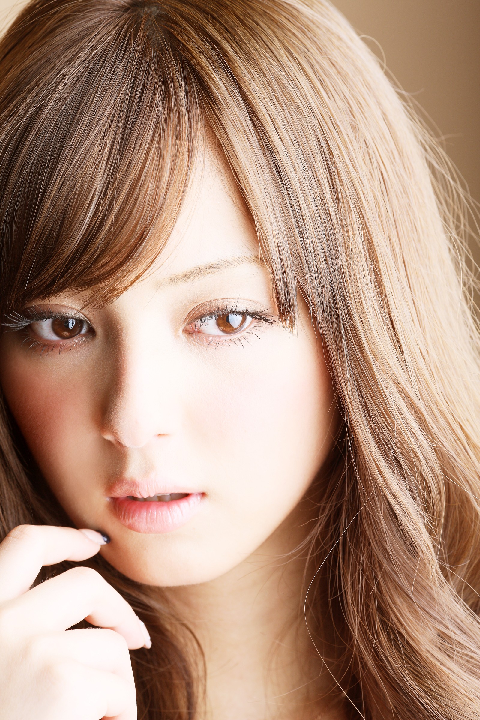 Model Asian Sasaki Nozomi Women Brunette Face Orange Eyes 1600x2400