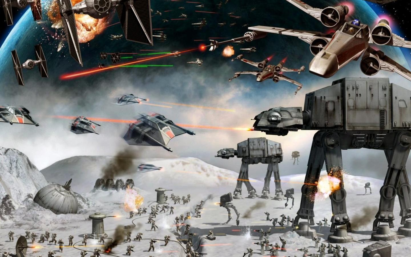 Star Wars Star Wars Ships Hoth Science Fiction AT AT 1440x900