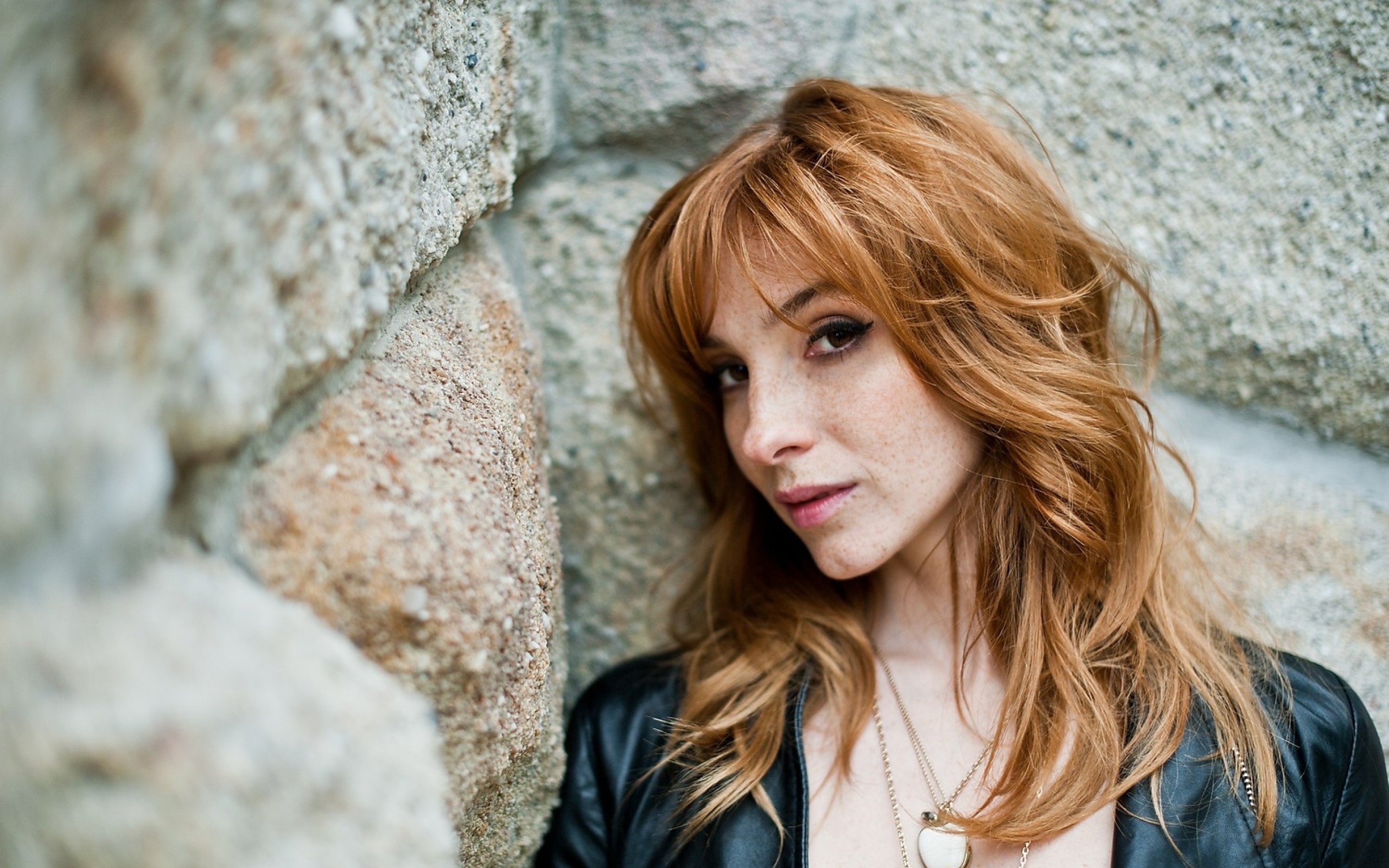 Vica Kerekes Women Redhead Face Brown Eyes Freckles 2560x1600