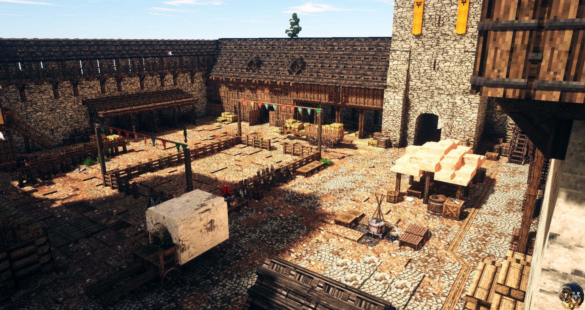 Minecraft Castle Courtyard 1920x1017