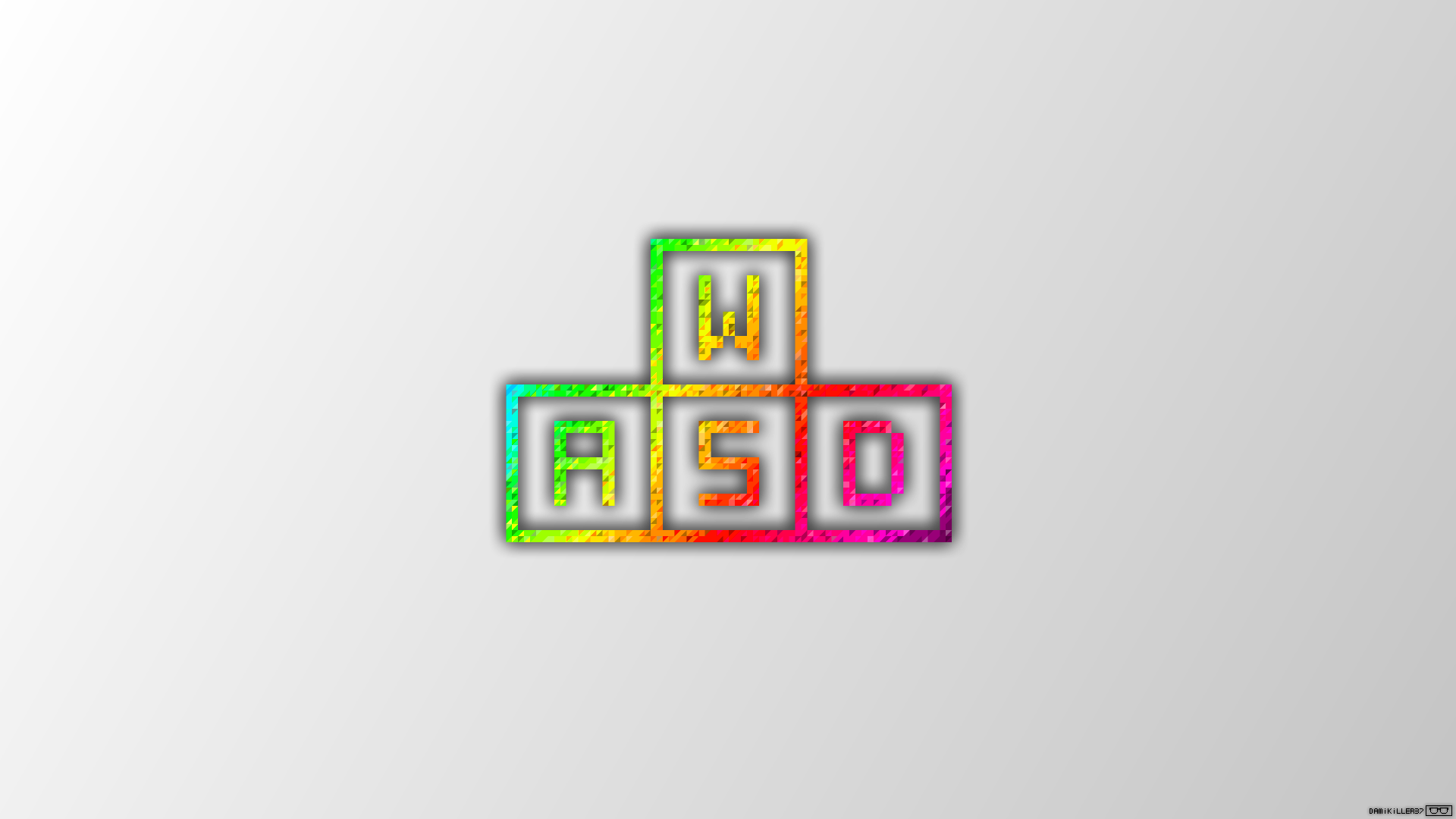 WASD Pixel Art Trixel Minimalism 1920x1080