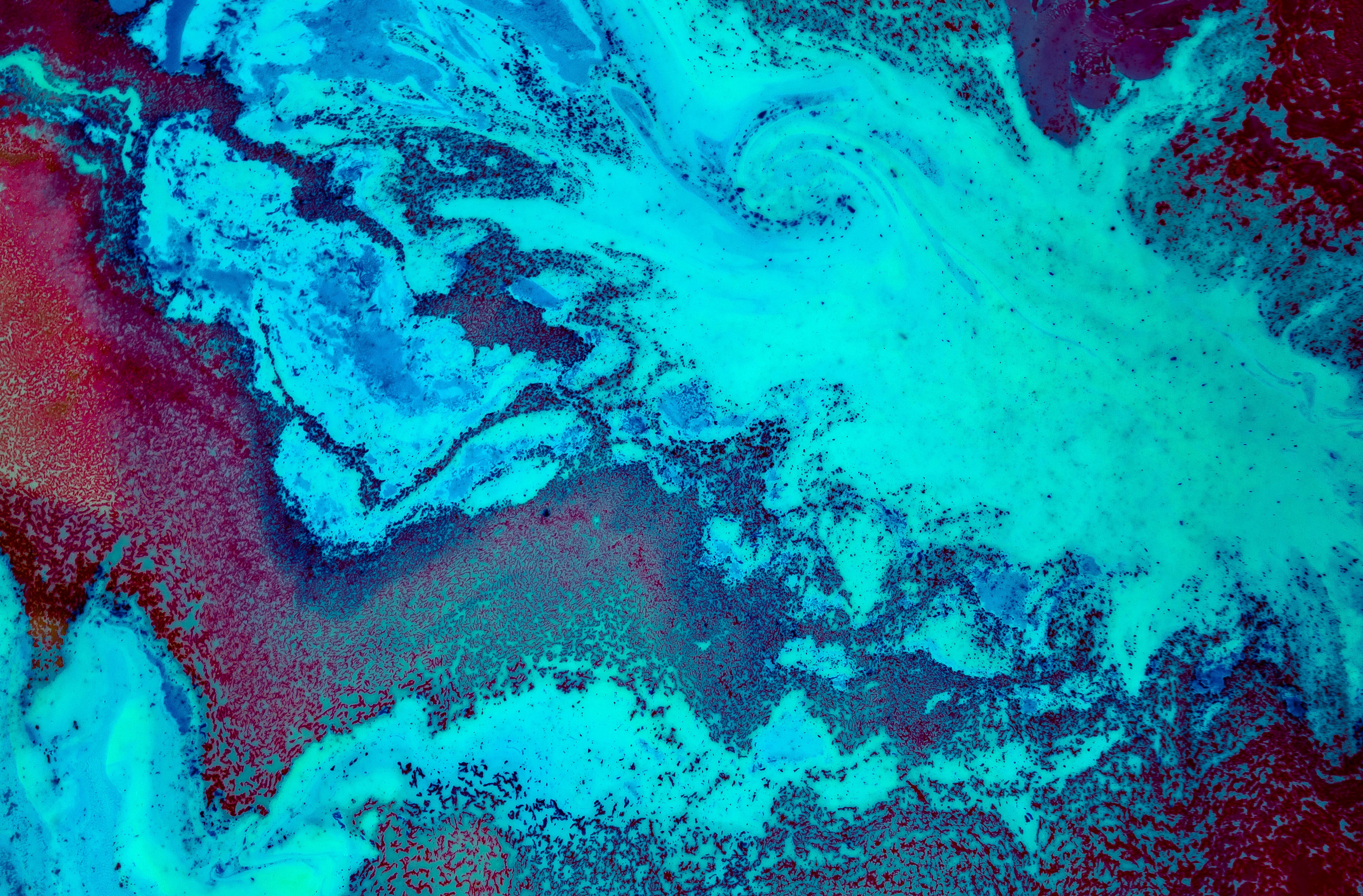 Nature Psychedelic Coral Reef Cyan Blue Abstract 5472x3601