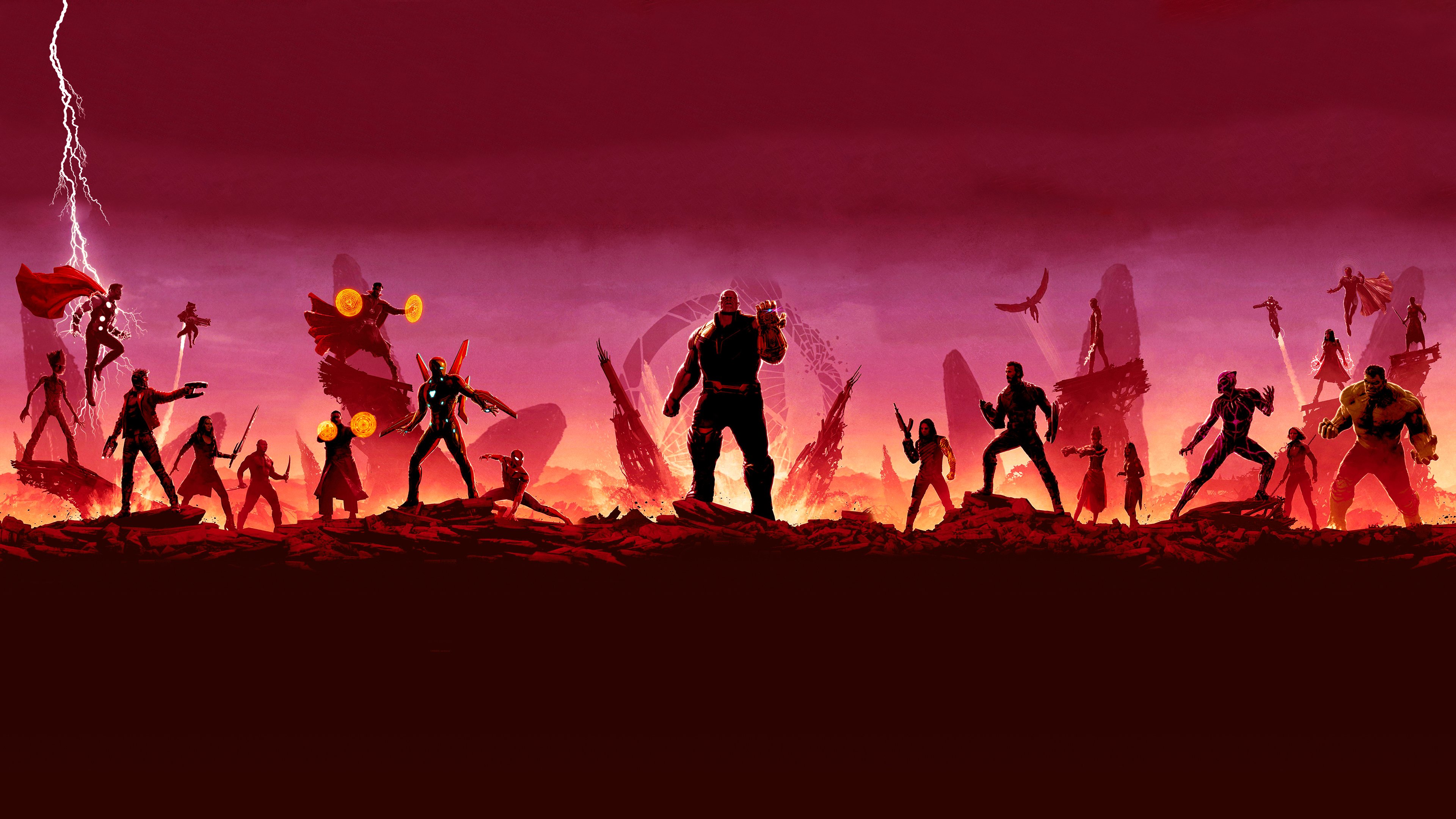 The Avengers Avengers Endgame Marvel Cinematic Universe Thanos Iron Man Doctor Strange Thor Spider M 3840x2160