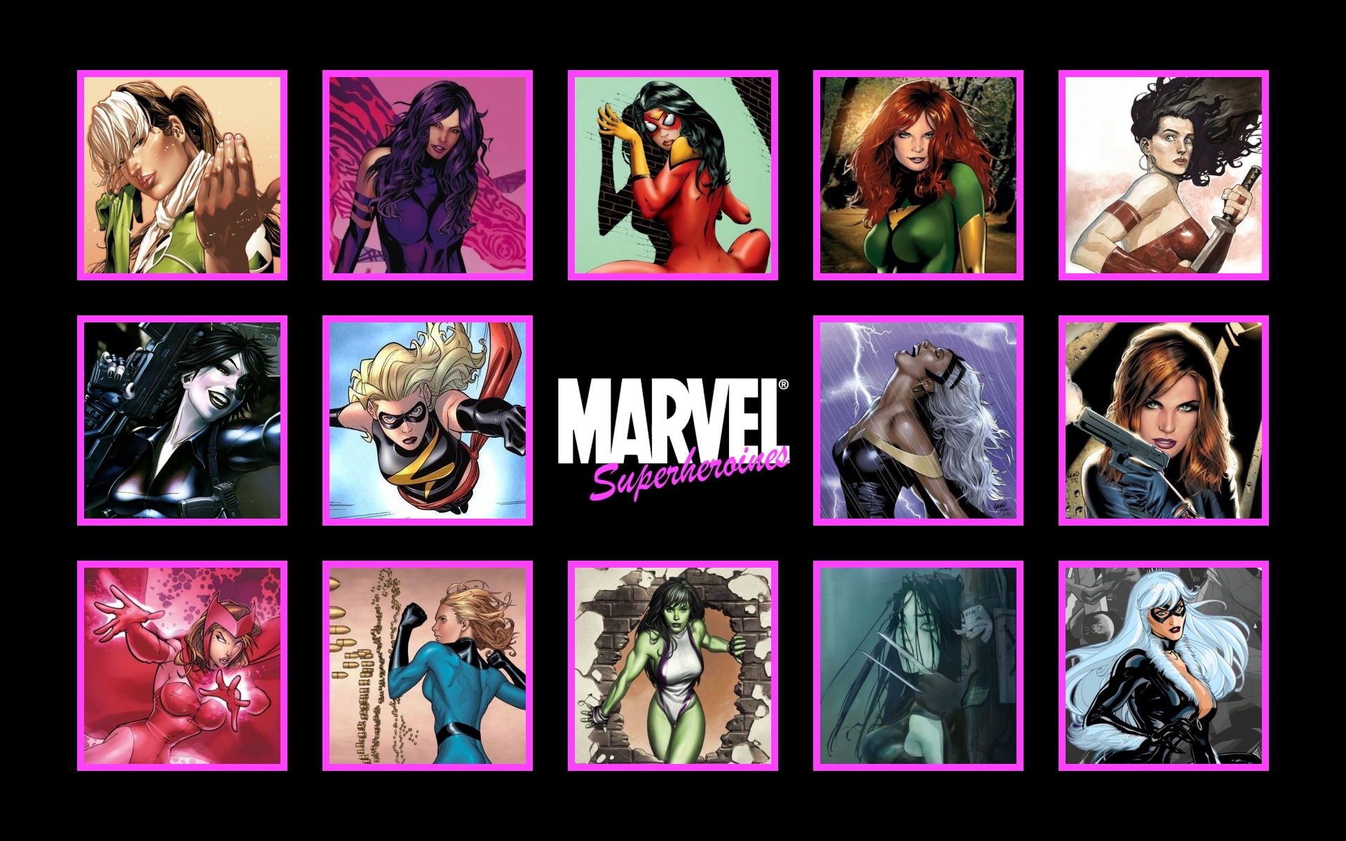 She Hulk Rogue Marvel Comics Psylocke Marvel Comics Ms Marvel Spider Woman Scarlet Witch Invisible W 1920x1200