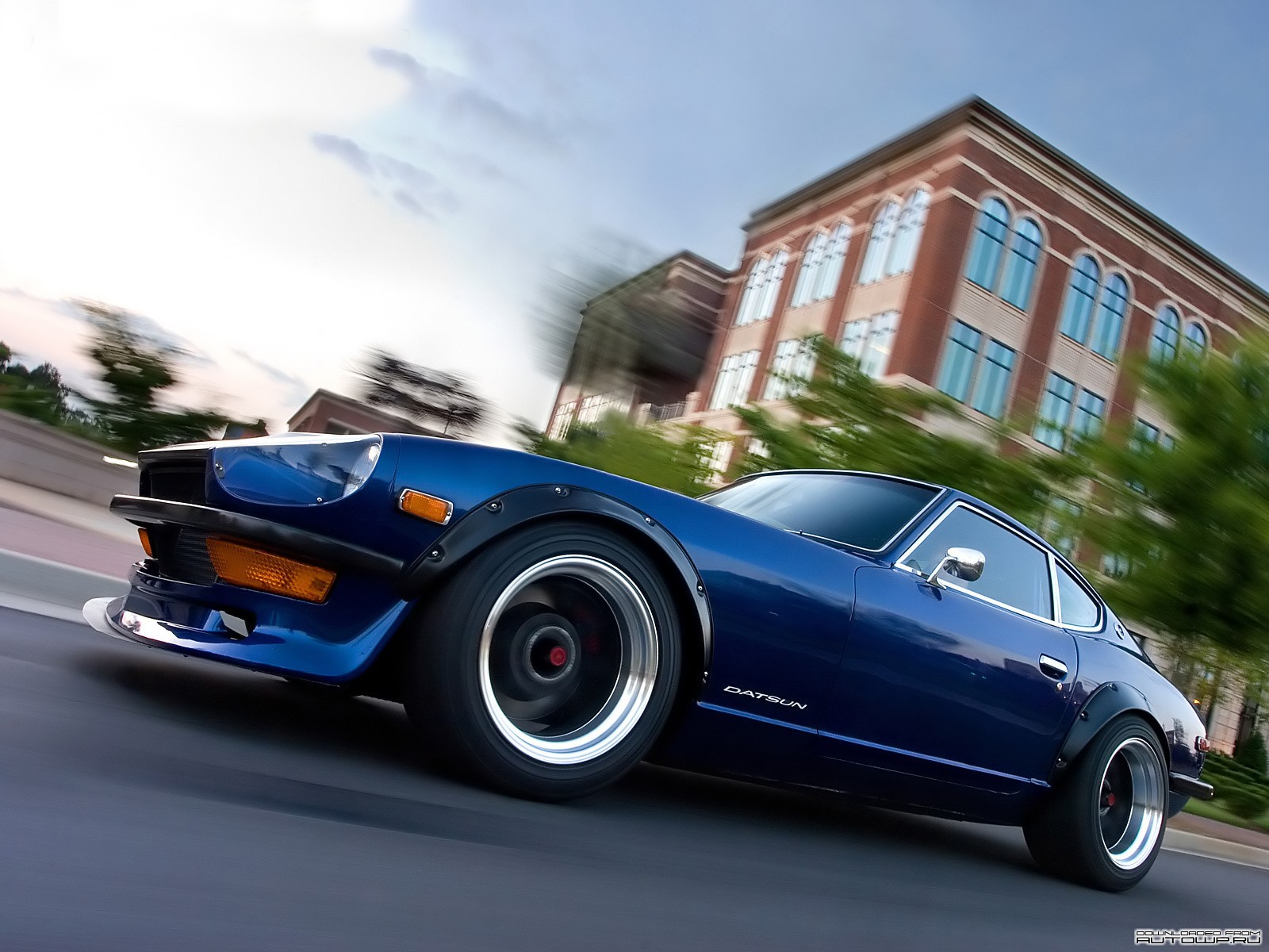 Car Nissan Datsun Blue Cars Motion Blur Vehicle Nissan S30 Bolt On Fender Flares 1600x1200