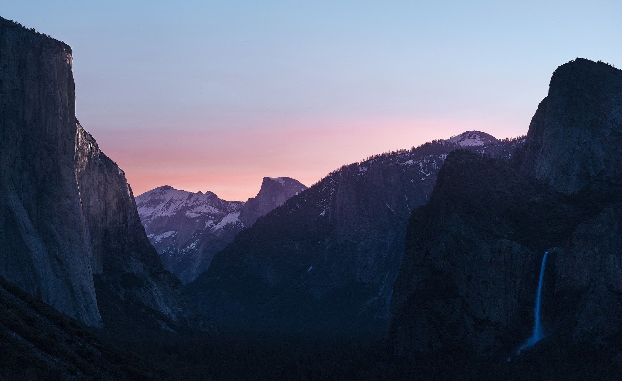 Yosemite National Park Yosemite Falls Mountains Sunset Nature 2048x1256