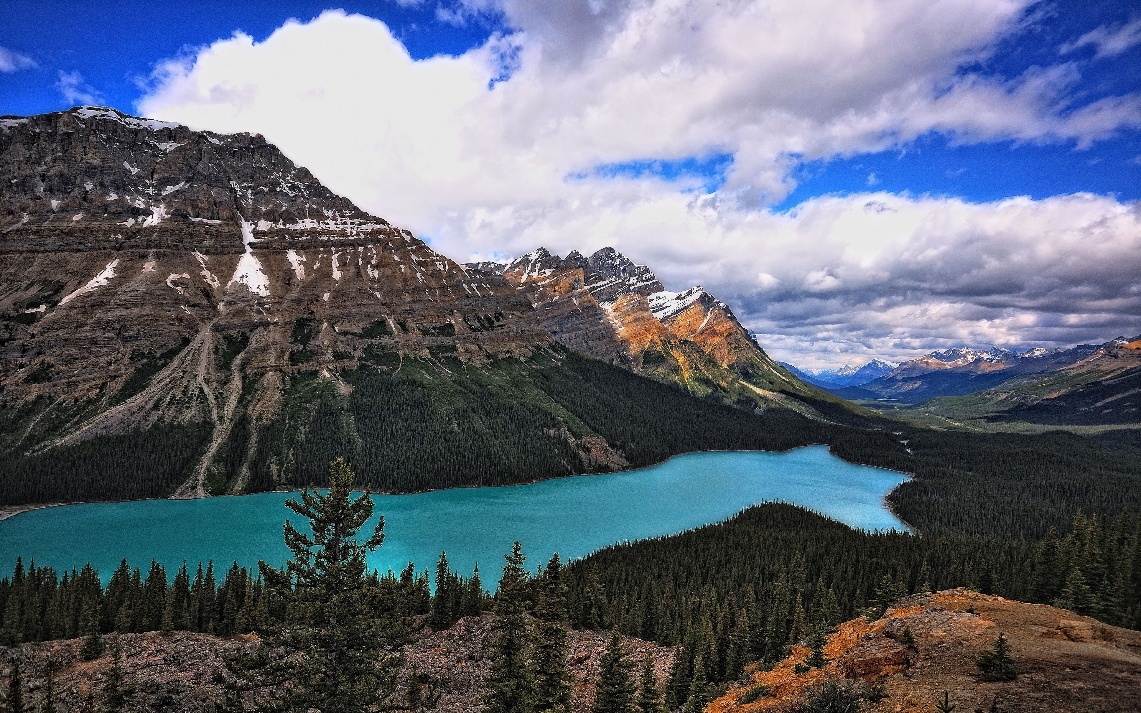 Landscape Lake Peyto Lake Valley Banff National Park Canada 3840x2400