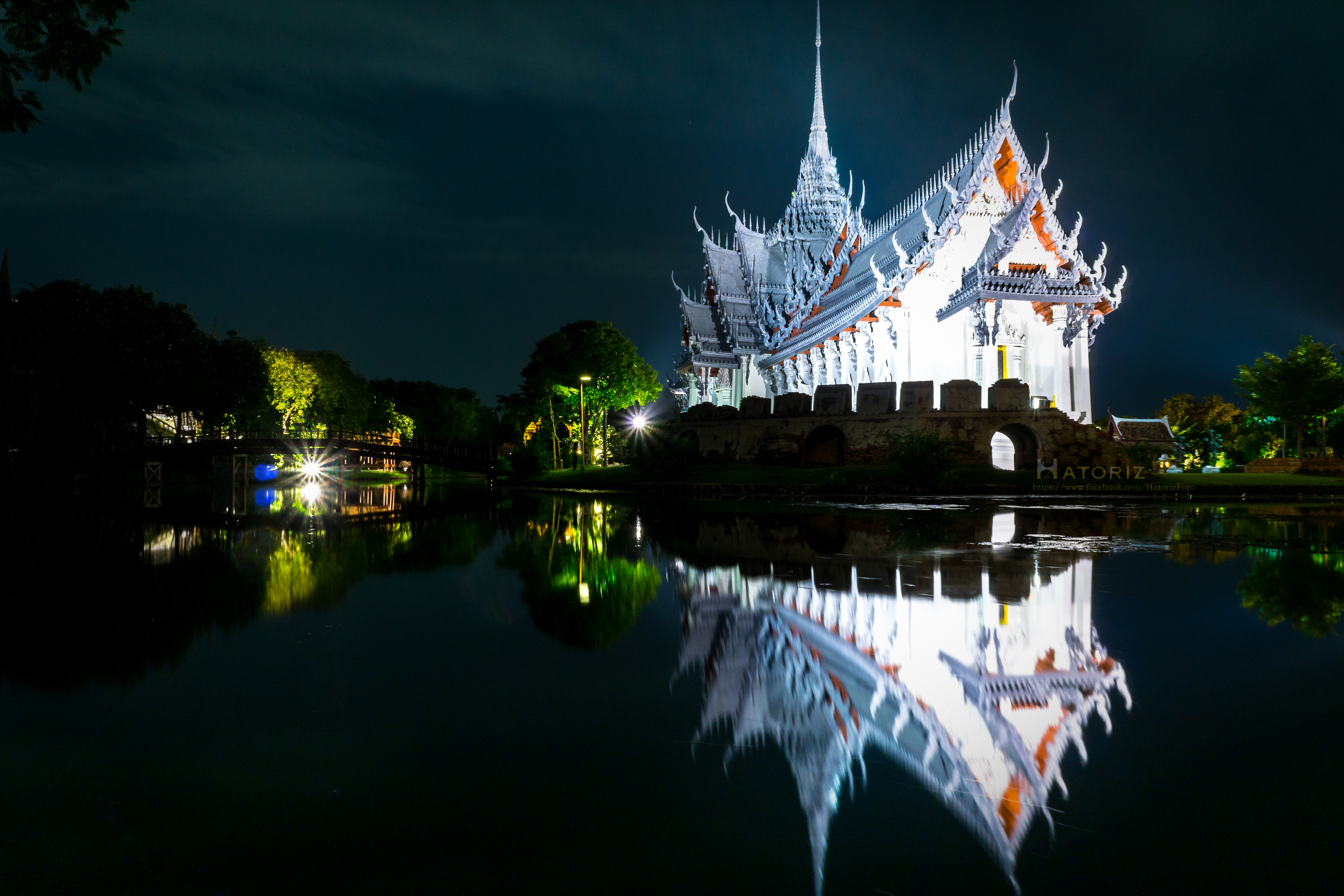 Sanphet Prasat Palace Bangkok Night Reflection Thailand 4096x2731