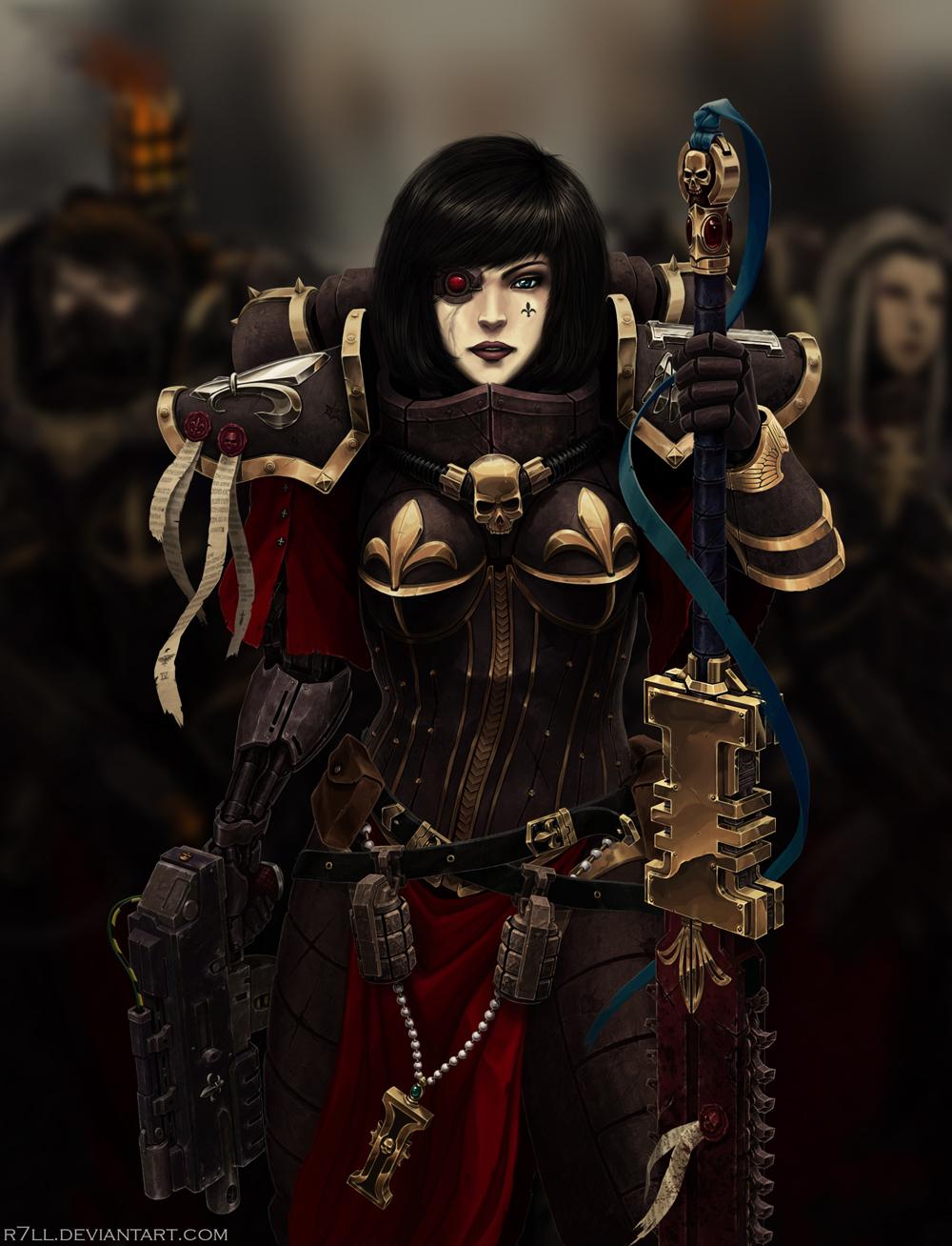 Warhammer 40 000 Sisters Of Battle Digital Art Frontal View Adepta Sororitas 1000x1308