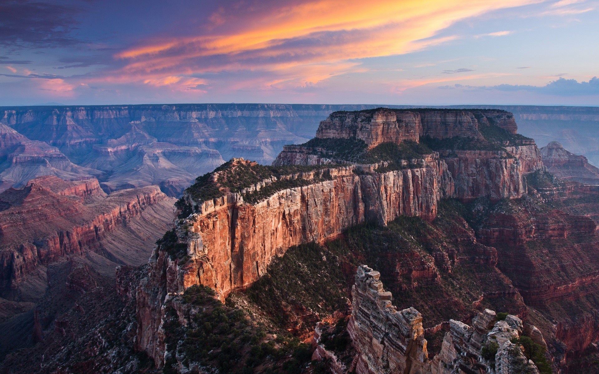 Landscape Grand Canyon Arizona Canyon Grand Canyon National Park Cliff Orange Sky 1920x1200