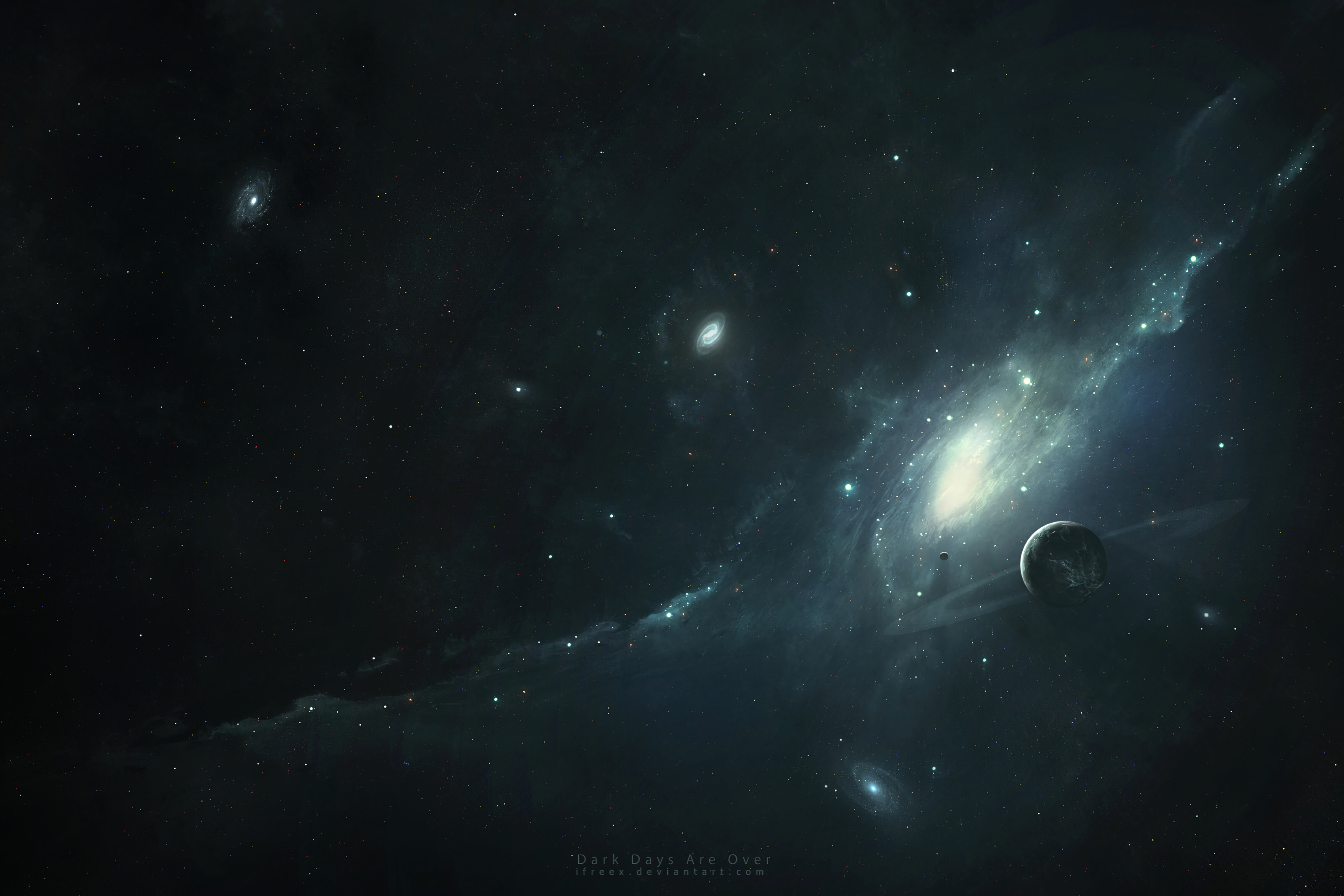 Space Planet Spacescapes Digital Art Artwork Fantasy Art Galaxy Universe Stars 3200x2134