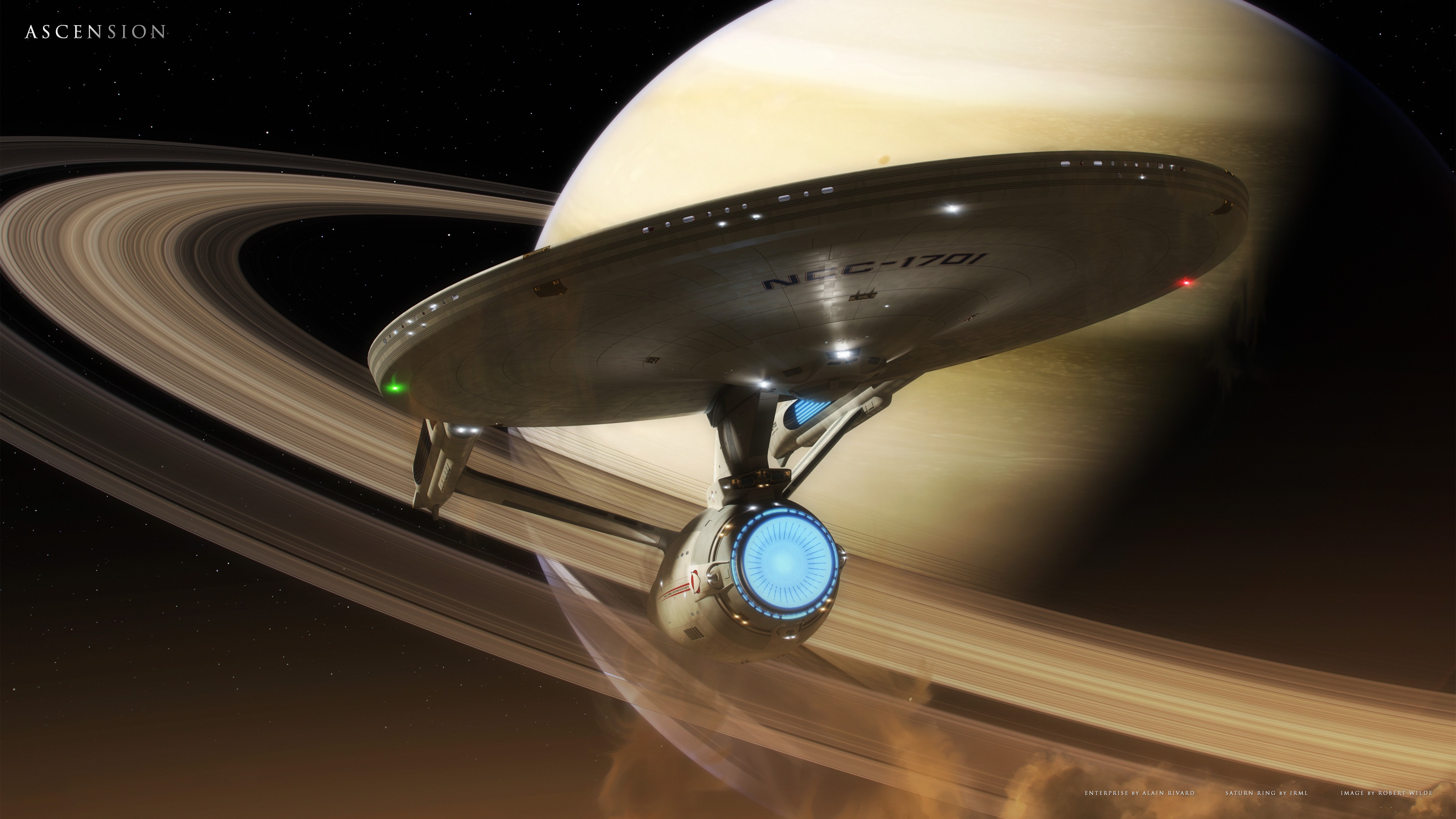 Space Star Trek Spaceship USS Enterprise Spaceship 4096x2304