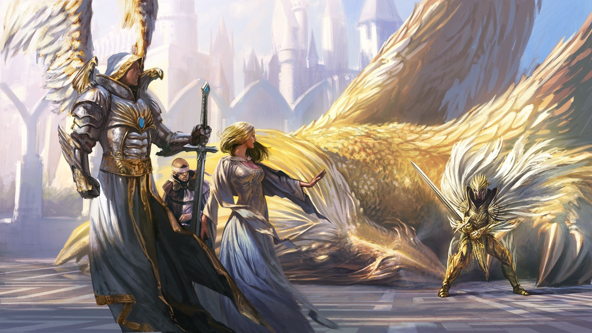 Might And Magic Heroes Of Might And Magic Fantasy Art Angel Wings Armor Sword Knight Knight Women Gr 1920x1080