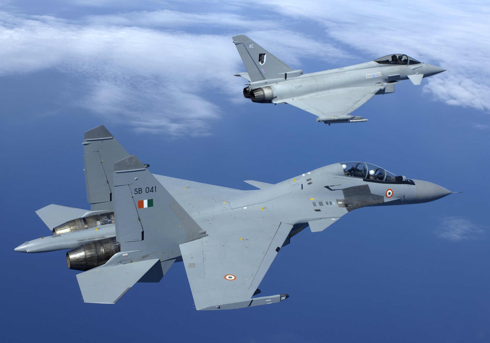 Eurofighter Typhoon Sukhoi Su 30MKi Military Aircraft Aircraft Vehicle Military 2000x1400