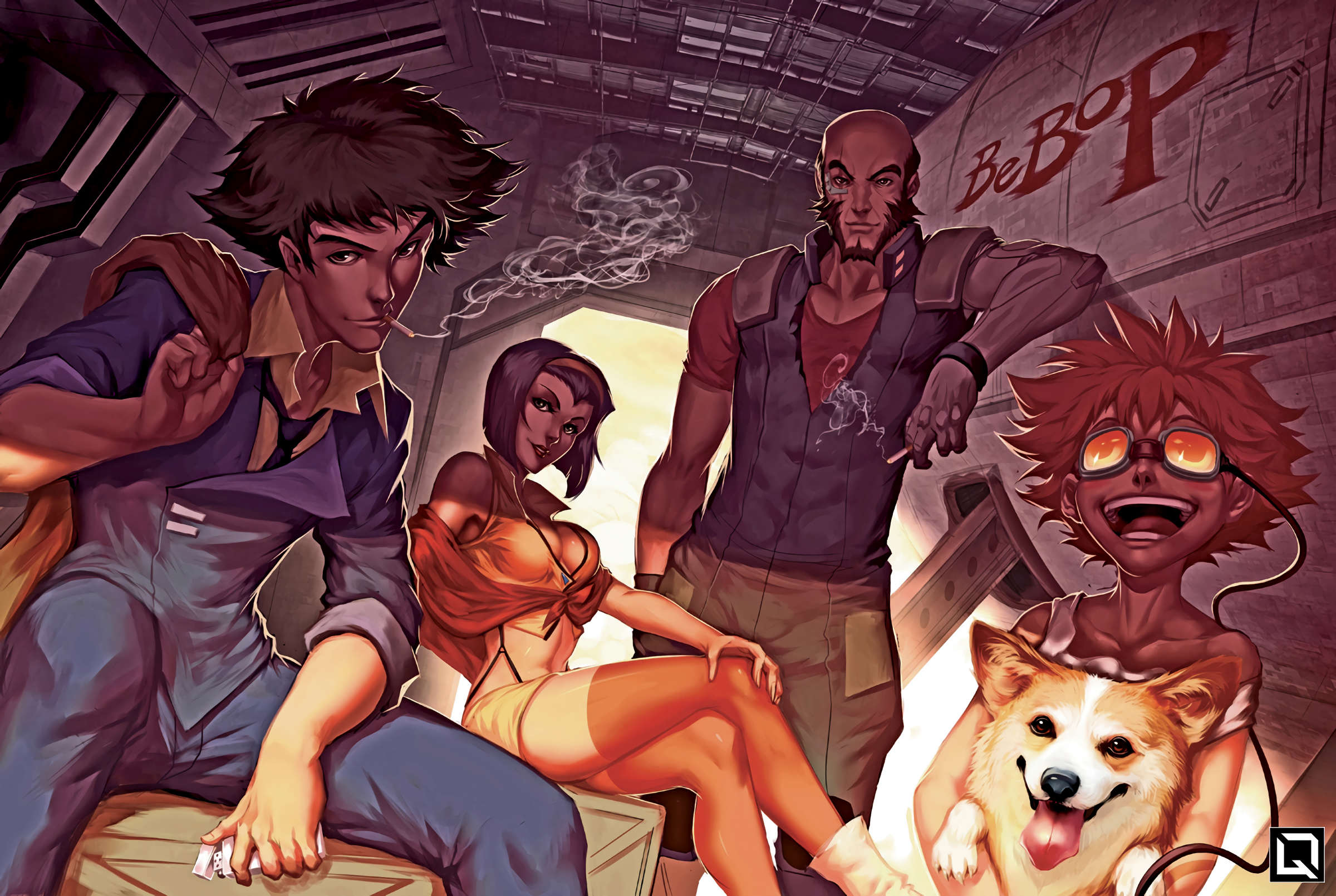 Spike Spiegel Edward Cowboy Bebop Faye Valentine Jet Black Ein Cowboy Bebop Cowboy Bebop 2400x1610