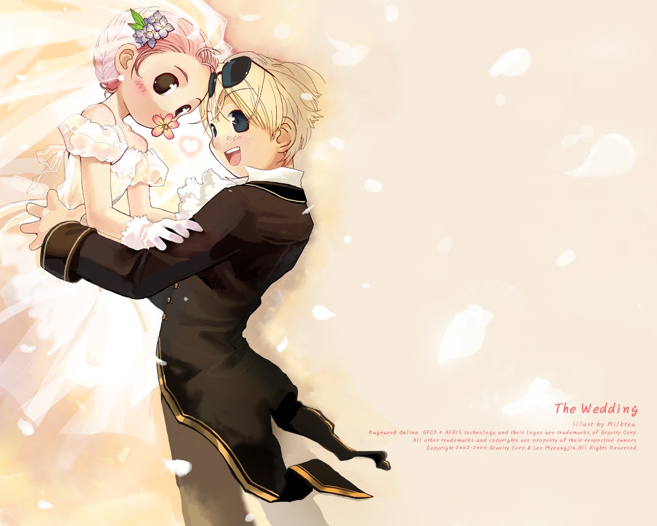 Ragnarok Online Warpportal Anime Girls Shades Brides Flower In Hair PC Gaming 1280x1024