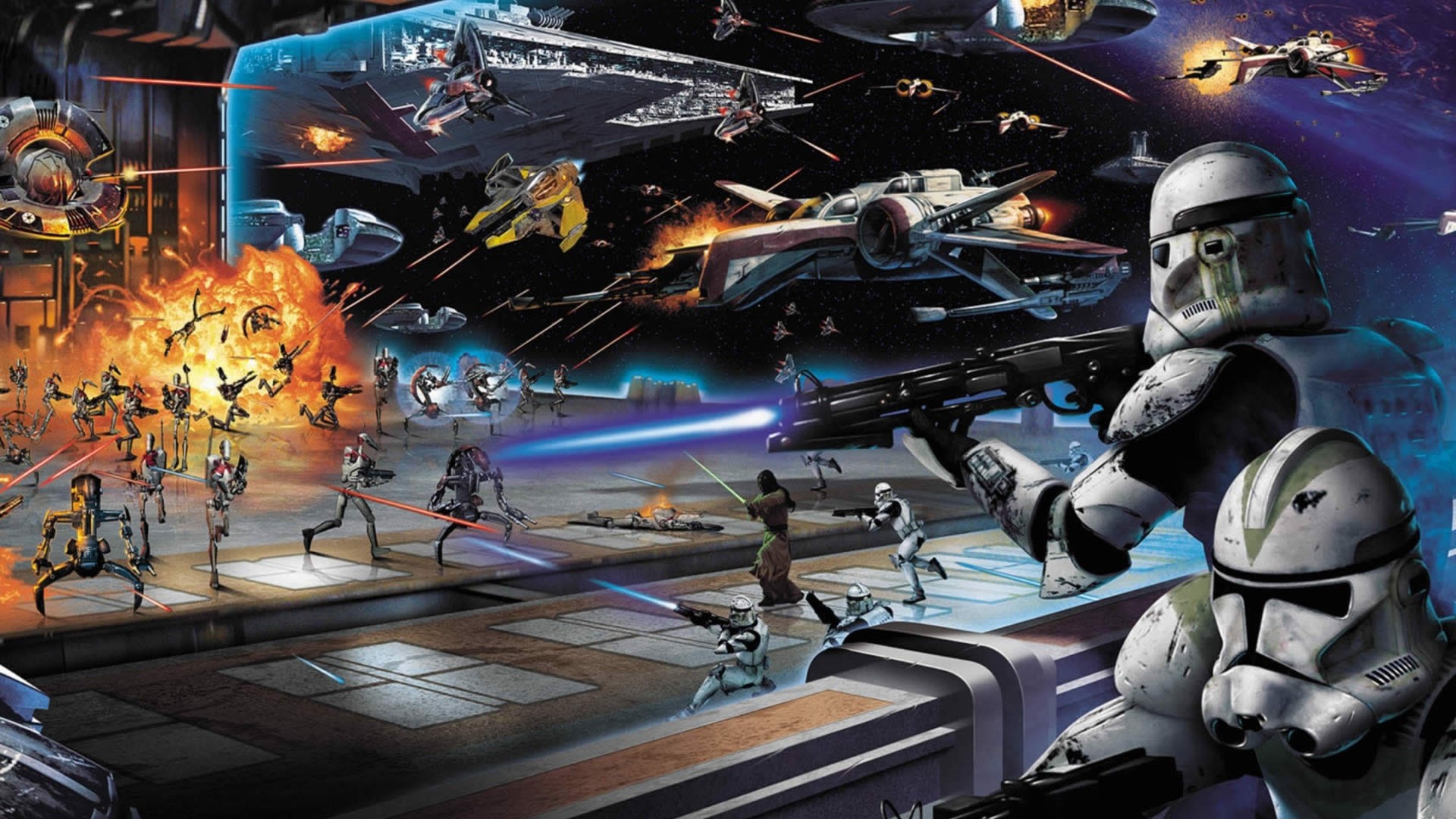 Movies Star Wars The Clone Wars Clone Trooper Science Fiction Artwork Battle 1920x1080