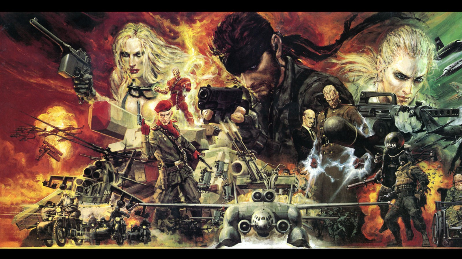 Metal Gear Solid 3 Snake Eater Big Boss Revolver Ocelot The Boss Video Games Artwork Metal Gear Soli 1600x900